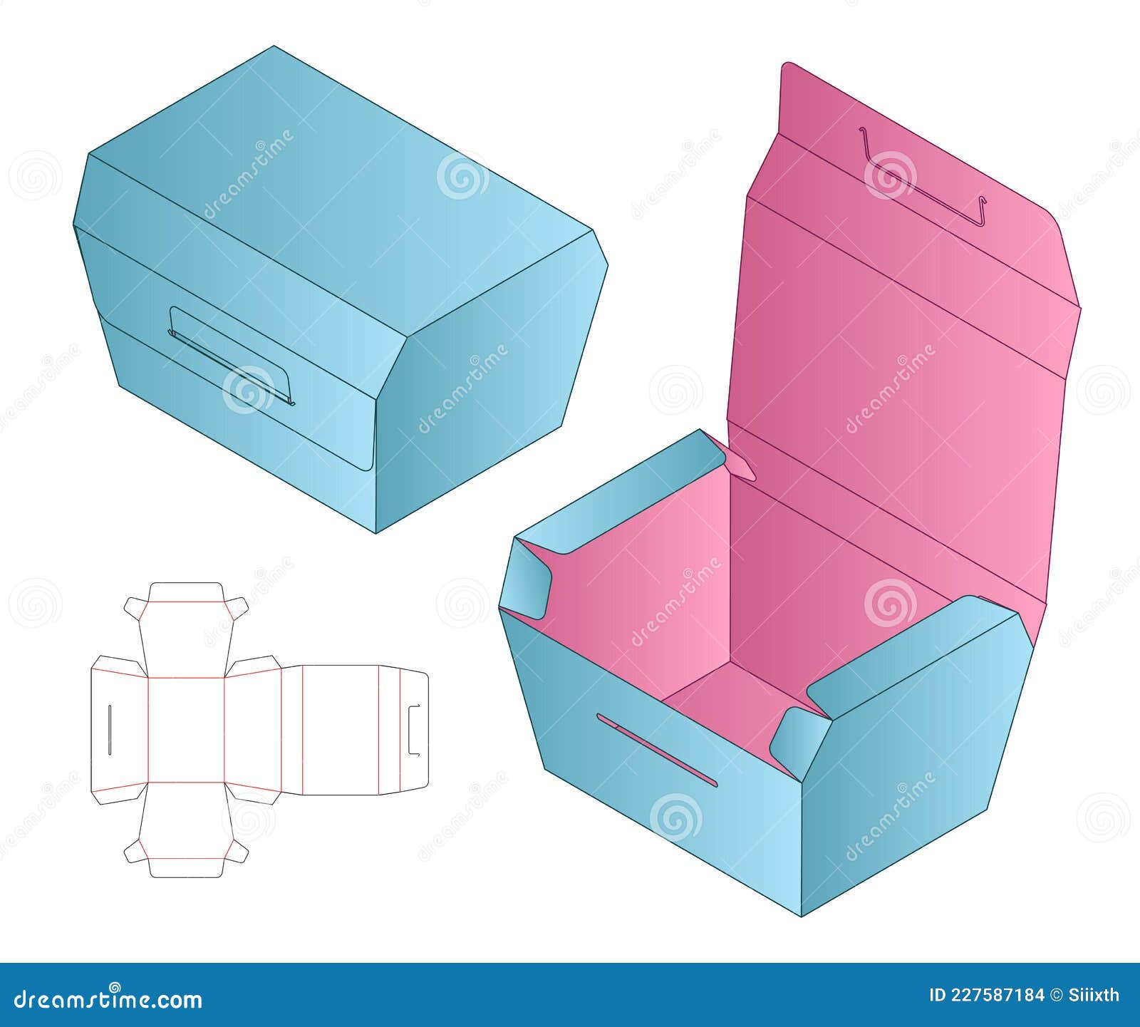 Simple Box Packaging Die Cut Out Template Design. 3d Mock-up