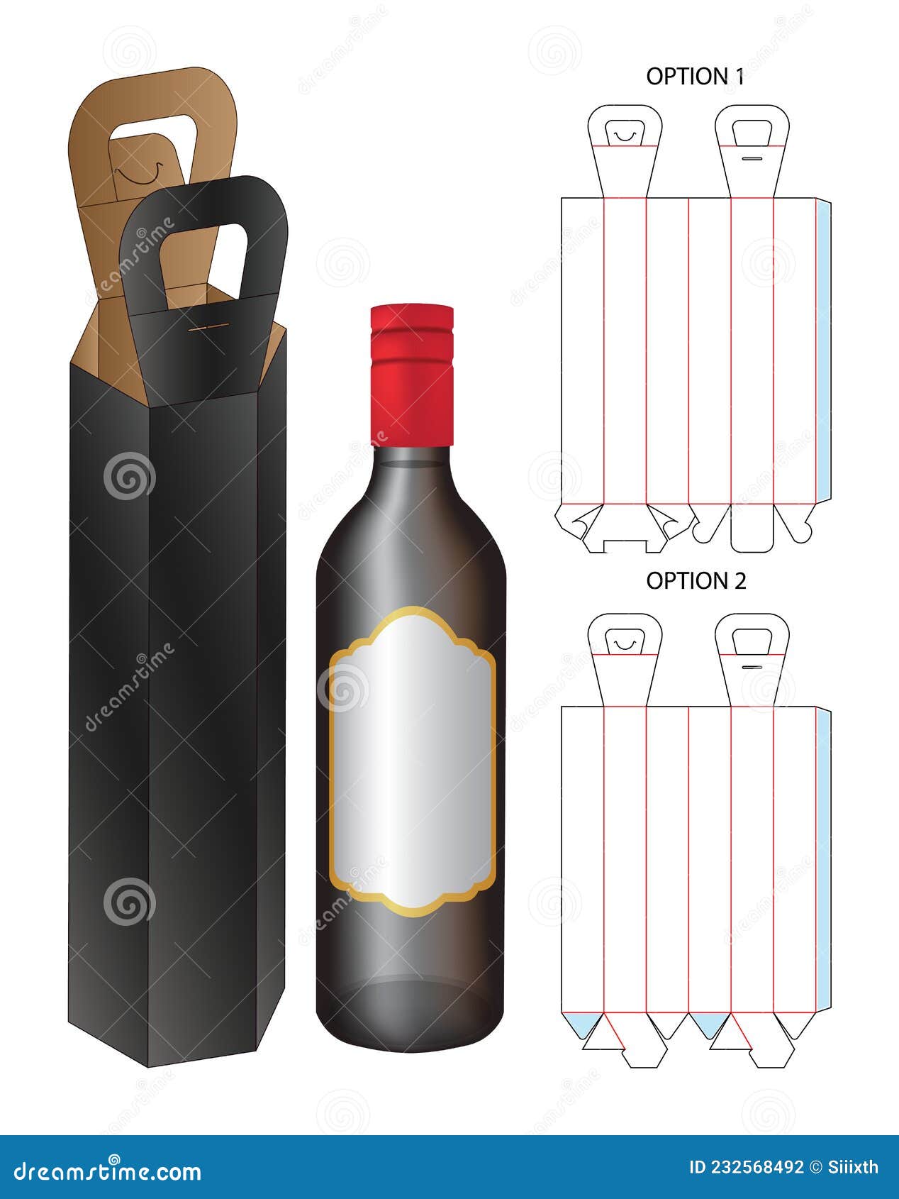 Box Packaging Die Cut Template Design. Stock Vector Illustration of