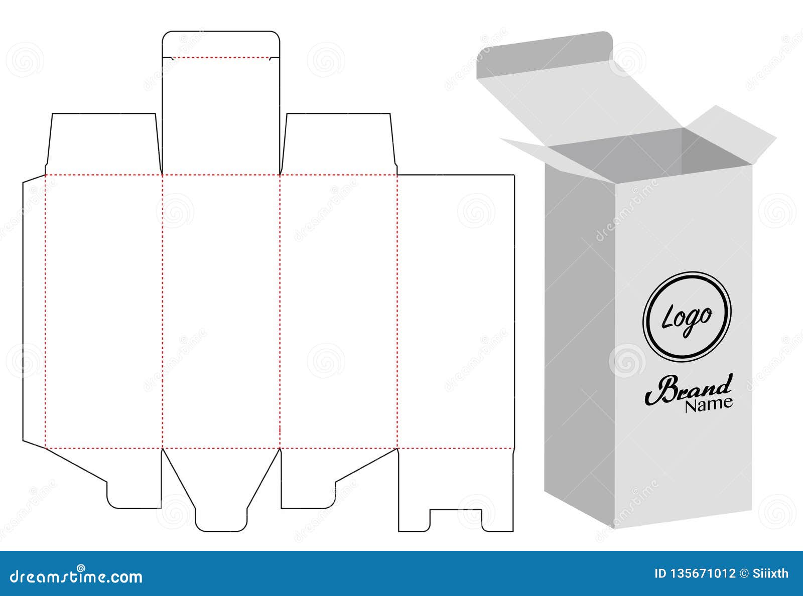 Box Packaging Die Cut Template Design. 3d Mockup Stock Vector