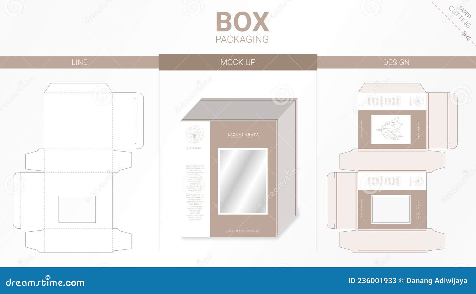 Box Packaging and Mockup Die Cut Template Stock Vector - Illustration ...