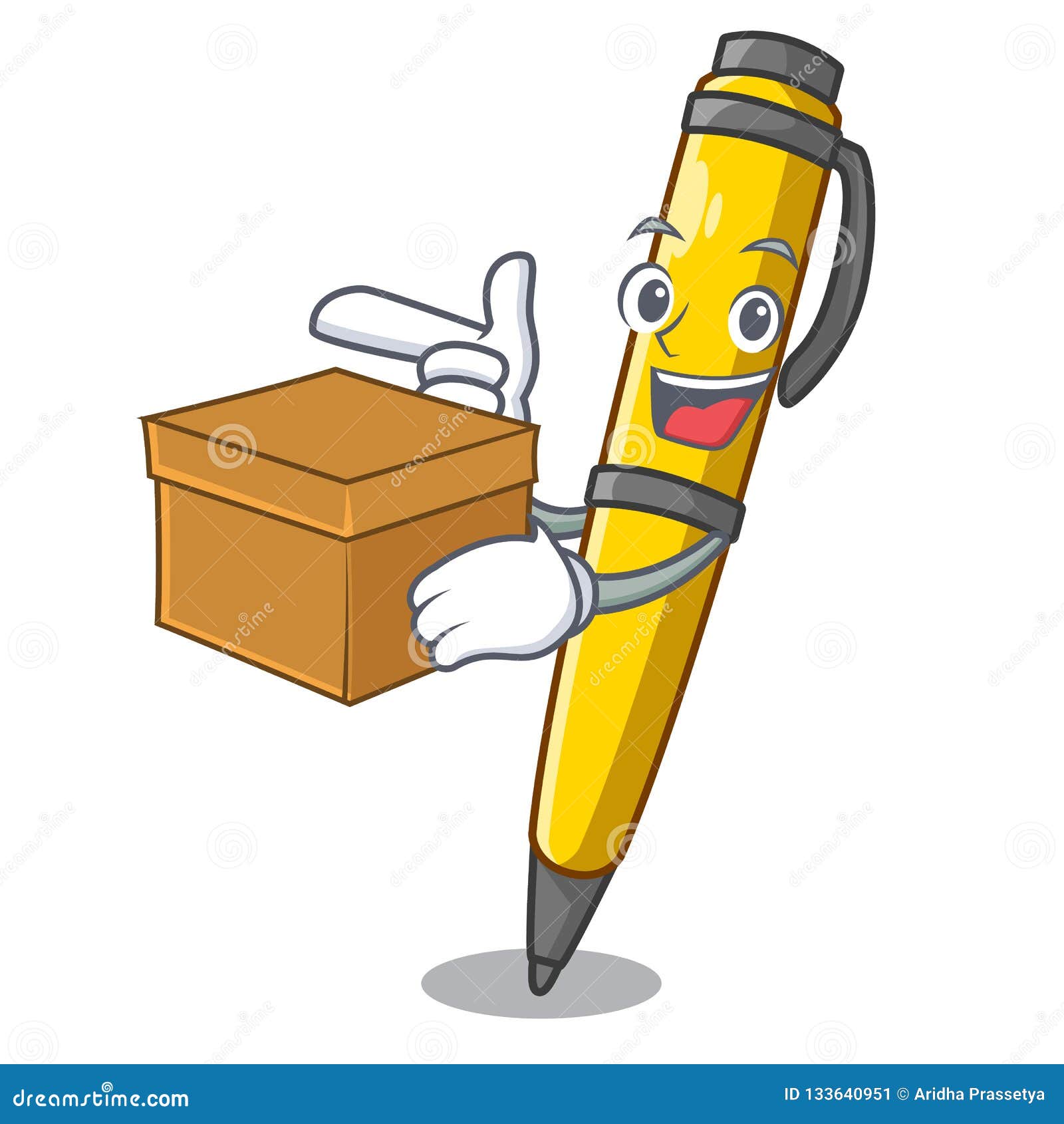 Download With Box Pen Can Be Used For Mascot Stock Vector ...