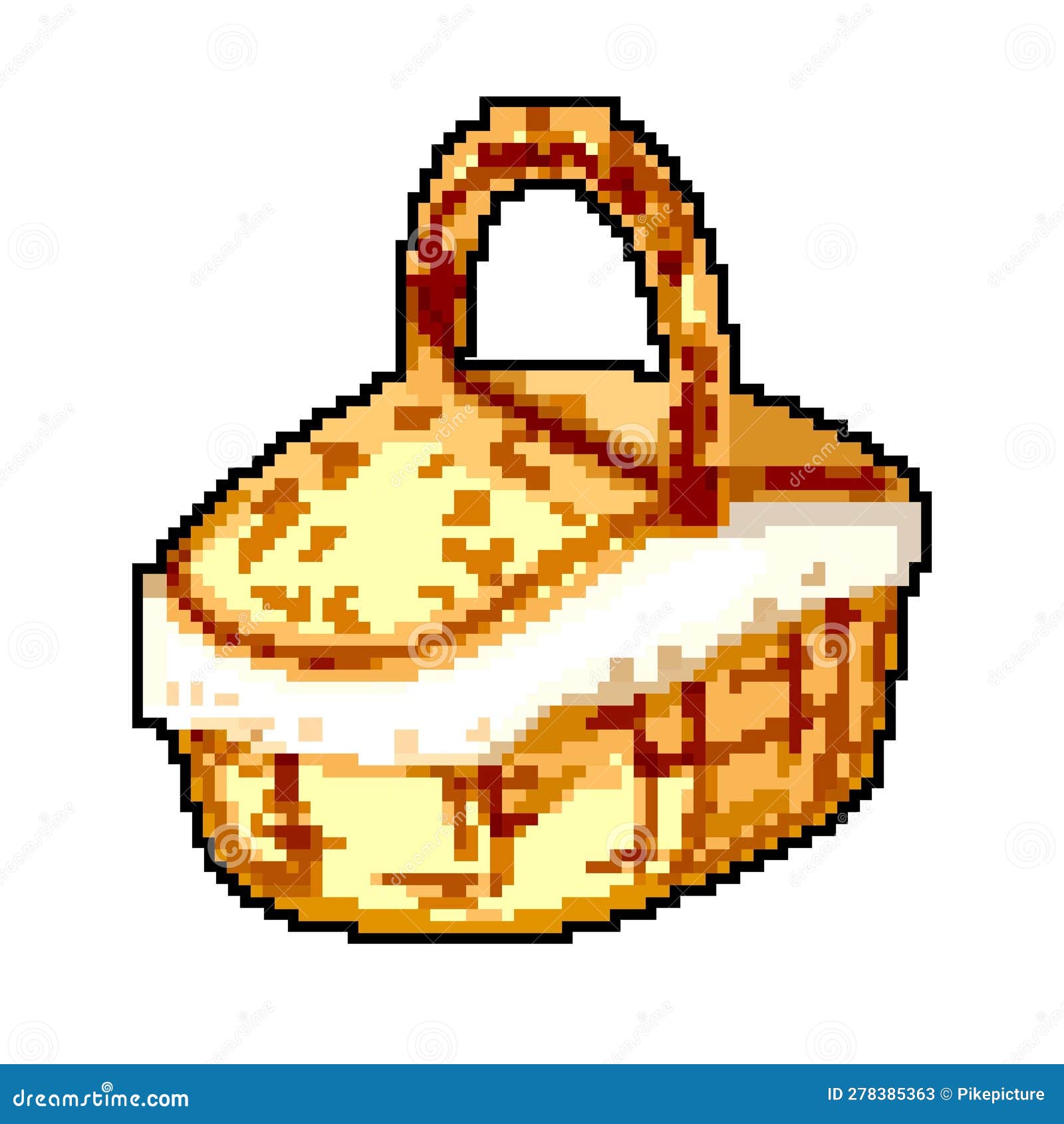 Pixel bread for game assets Royalty Free Vector Image