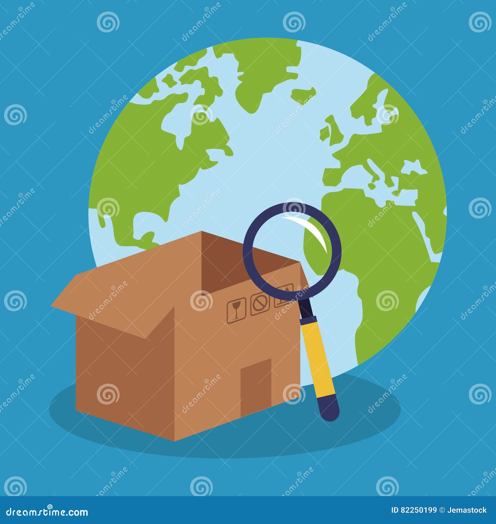 Box and of Delivery Concept Design Stock Vector Illustration
