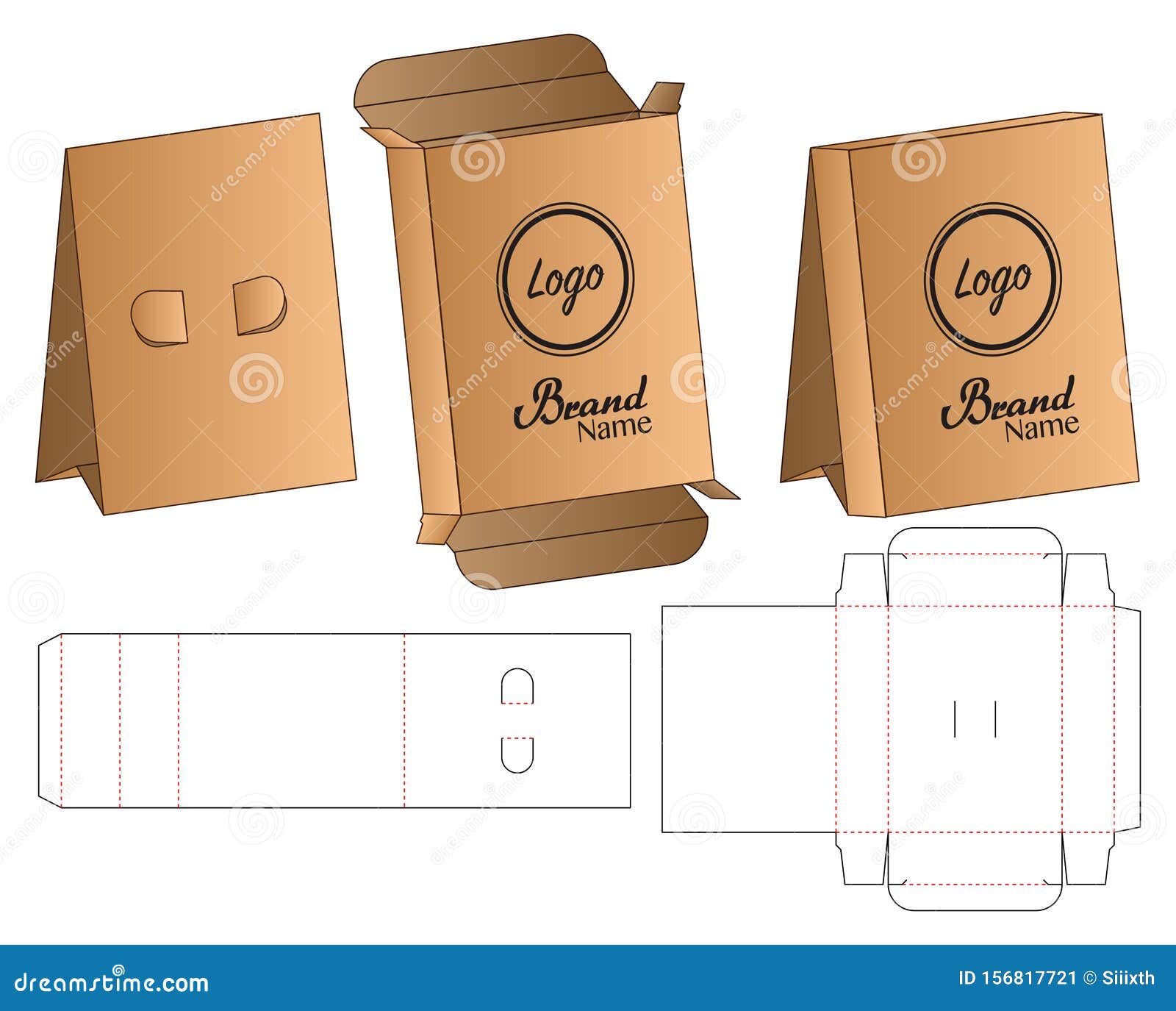 Download Box Stand Packaging Die Cut Template Design. 3d Mock-up Stock Vector - Illustration of gift ...