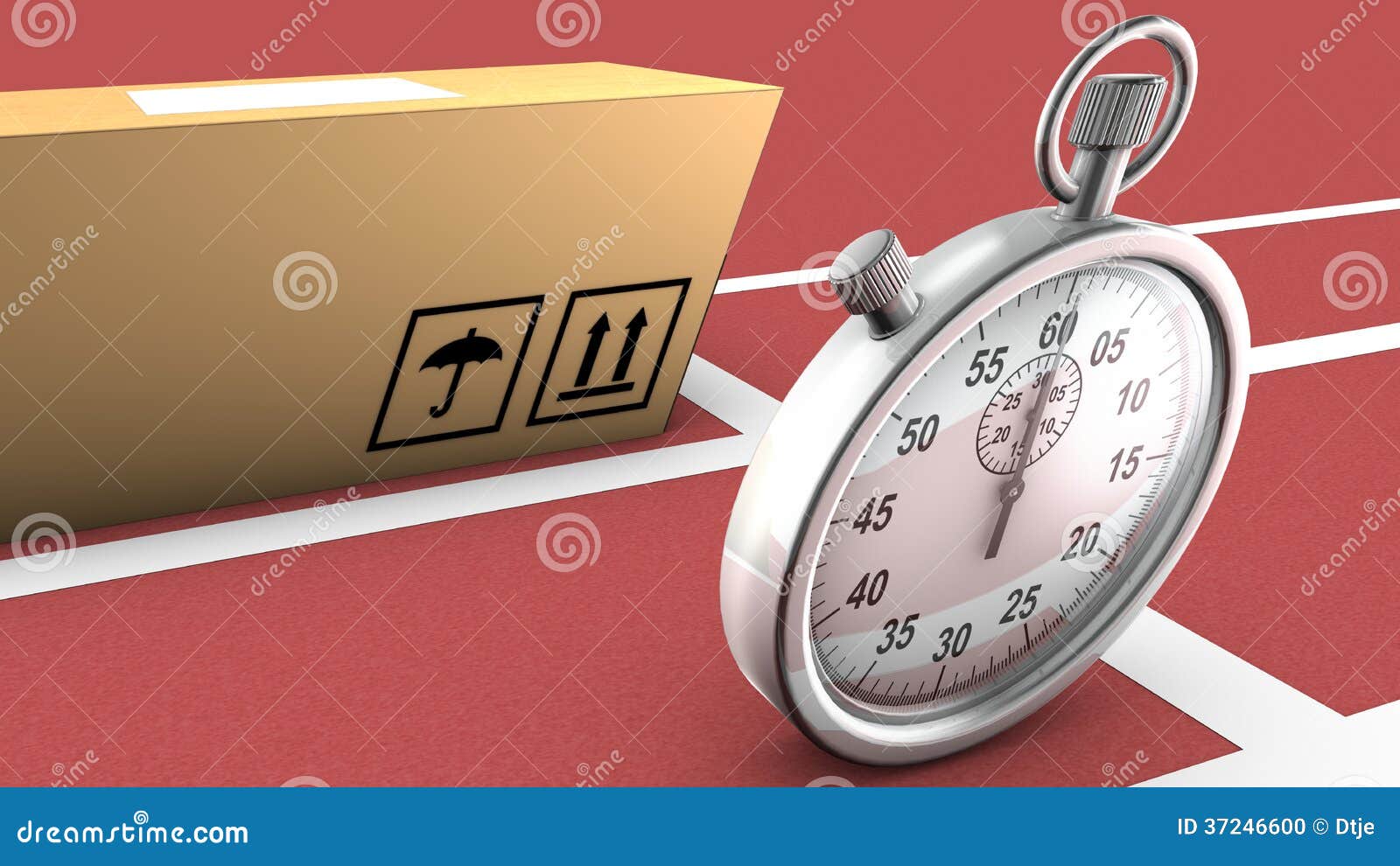 Box and Stopwatch Racing. this Symbolizes on Time Delivery Stock