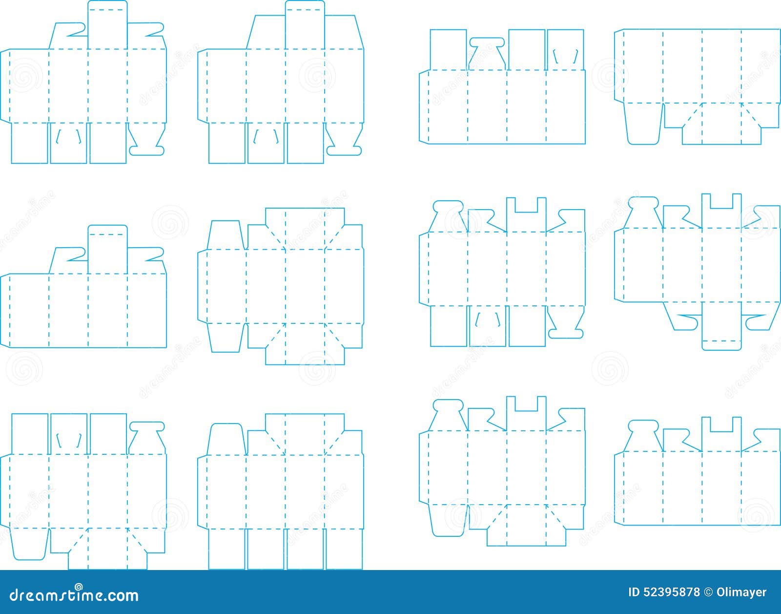 Box Template Collection 03 Eps Stock Vector Illustration Of Products Decorative 52395878