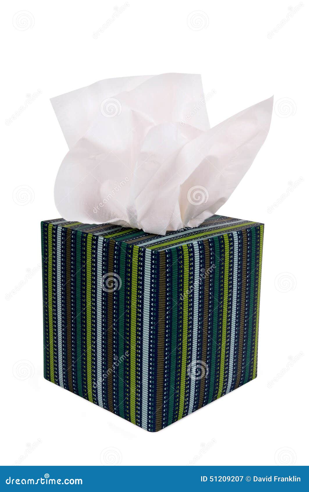 box of kleenex style tissues  on white background, vertical