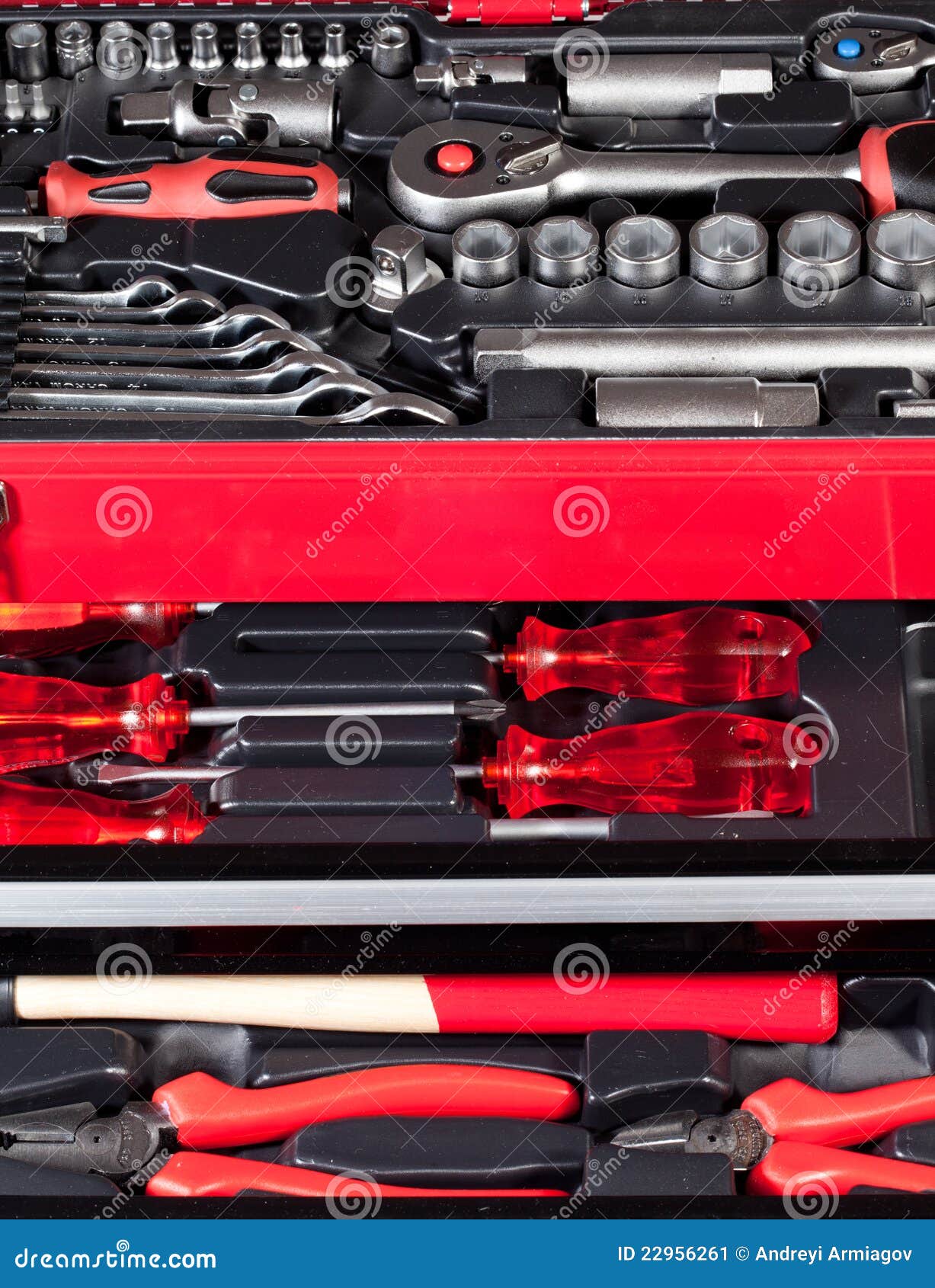 Box with the tools stock image. Image of open, case, horizontal 22956261