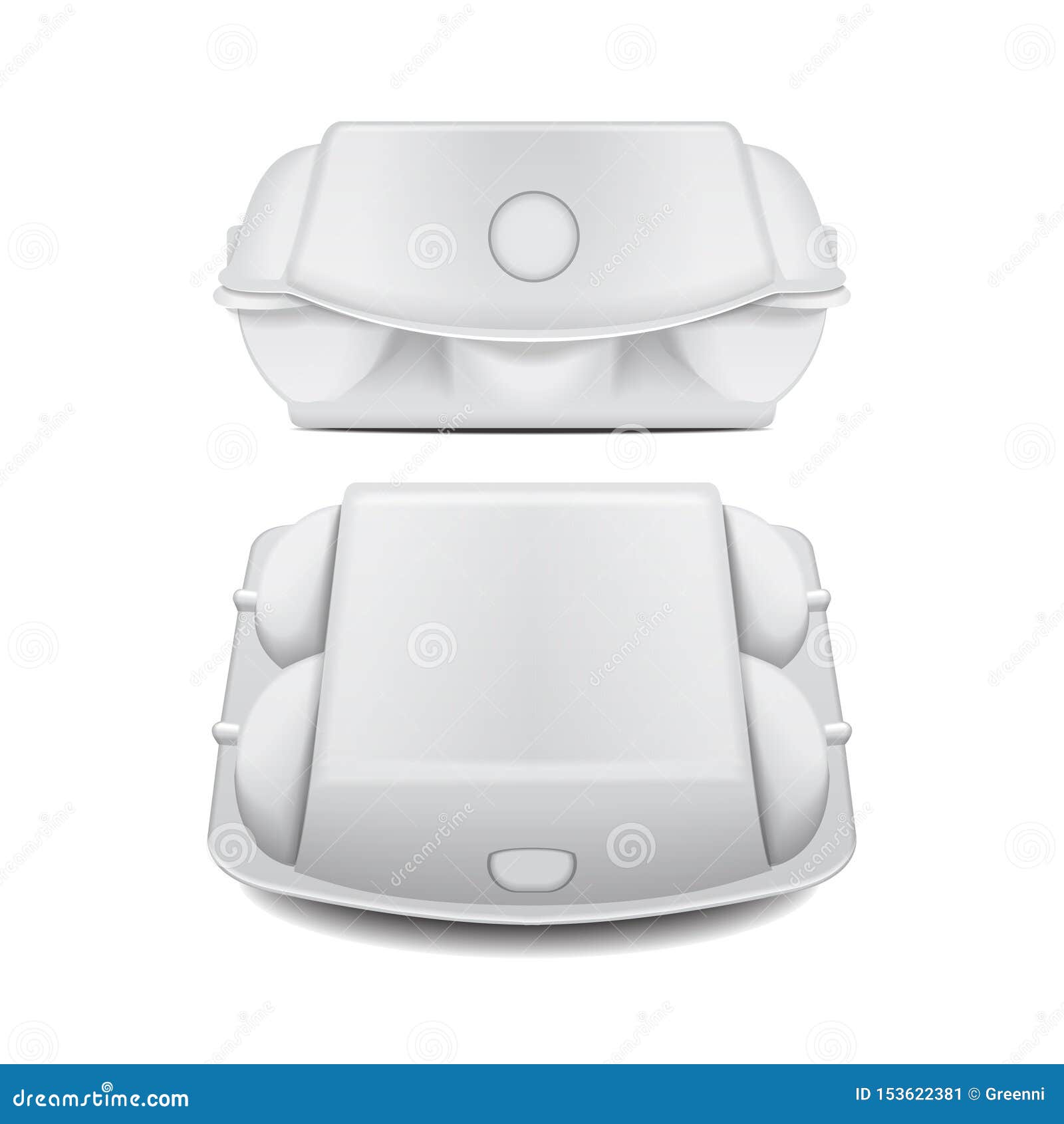 Download Box Tray For Eggs Mock Up Vector Template, White Empty Clamshell Container. 6 Eggs Mock Package ...