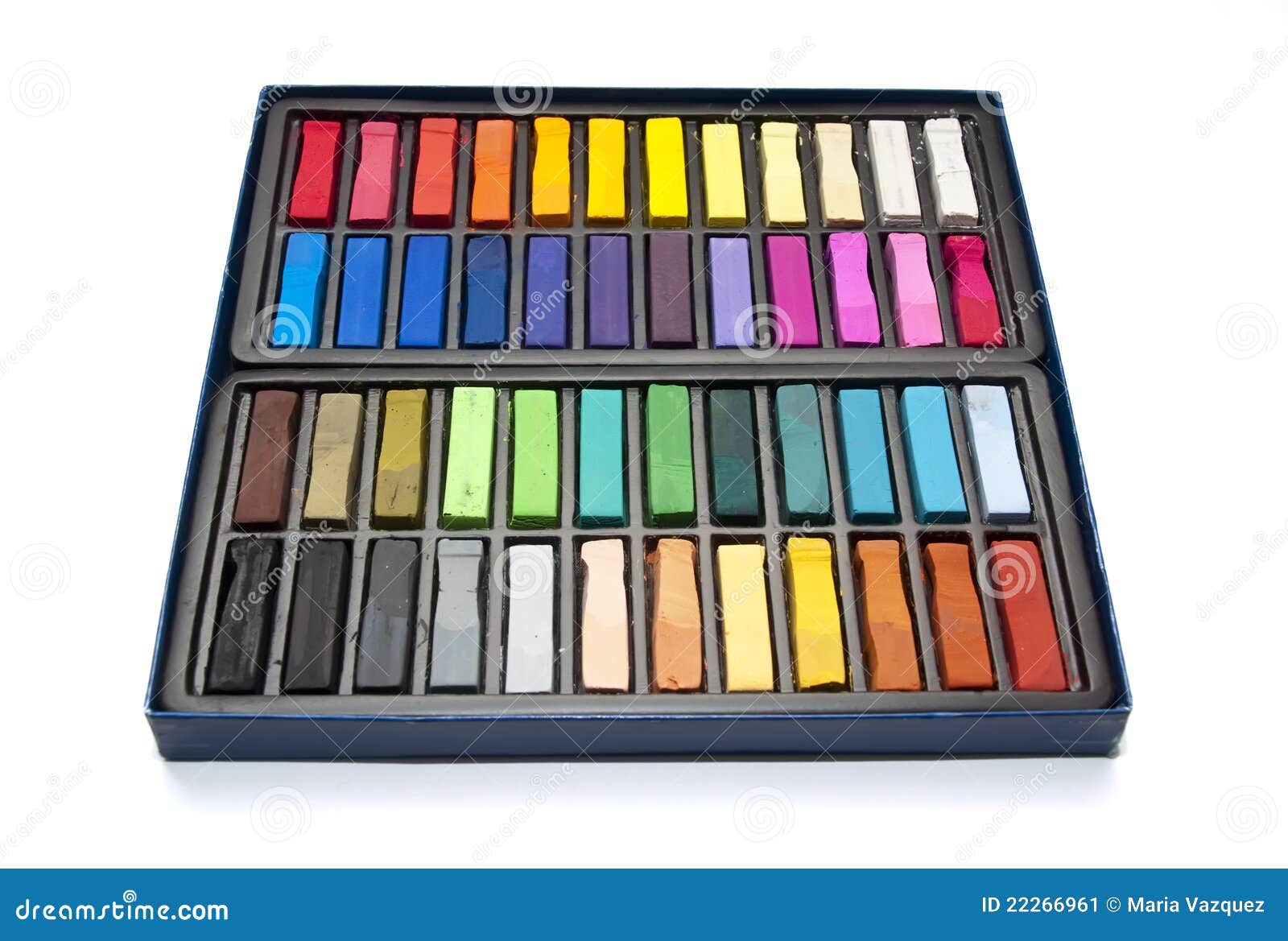 Box of used pastels stock image. Image of used, texture 22266961