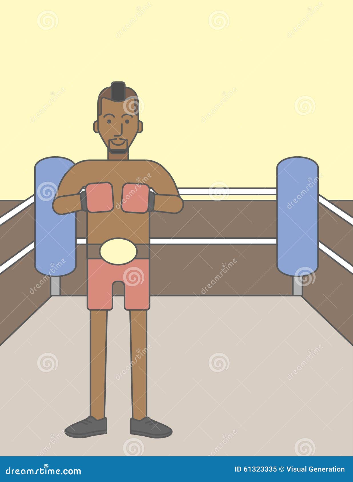 Boxer african man stock vector. Illustration of competitive - 61323335