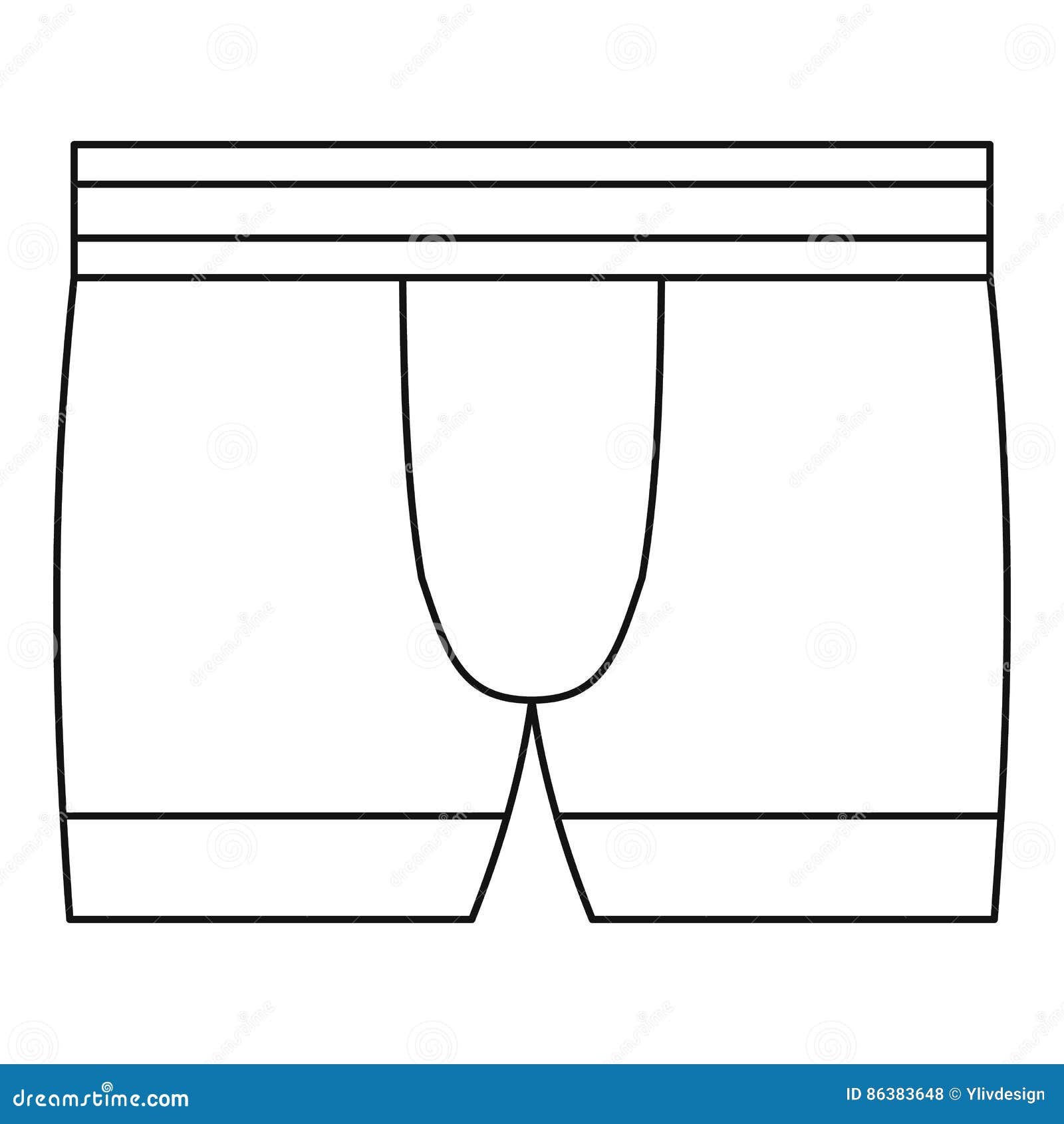 Boxer Brief Underwear Icon, Outline Style Stock Vector Illustration