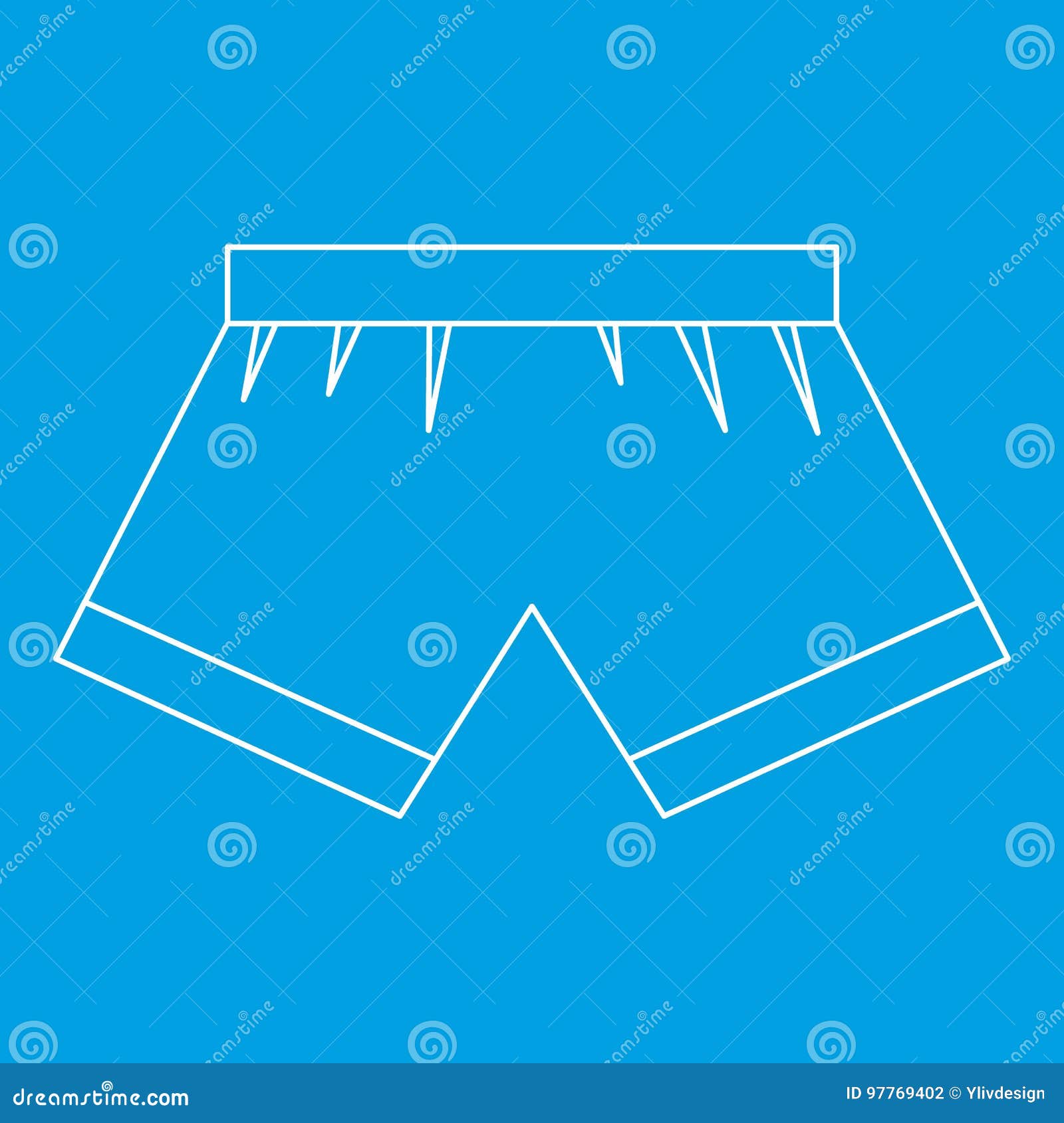 Boxer Briefs Icon, Outline Style Stock Vector Illustration of apparel