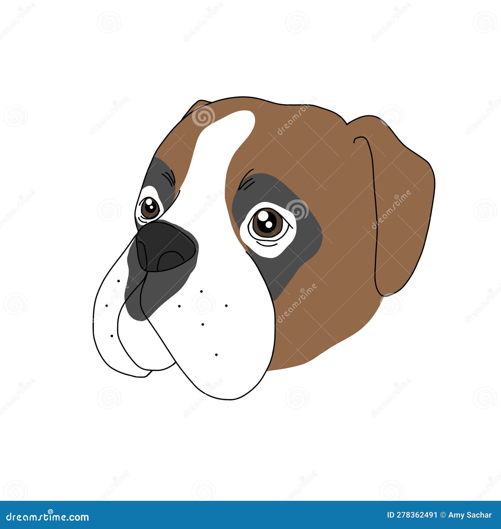 Boxer Dog Face Line Art Cartoon Illustration Stock Vector - Illustration of vector, bulldog: 278362491 Boxer Dog Face Line Art Cartoon Illustration Stock Vector - Illustration Of Vector, Bulldog: 278362491