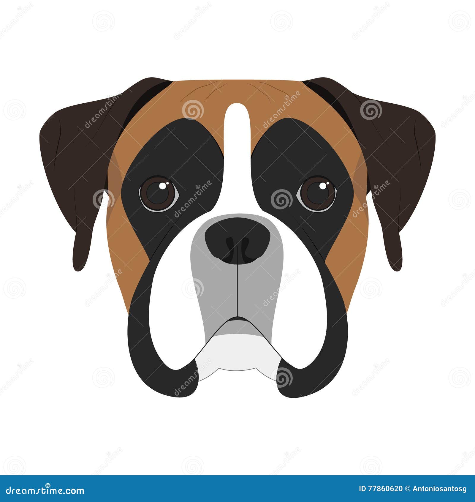 Boxer Dog Vector Illustration Stock Vector - Illustration of canine