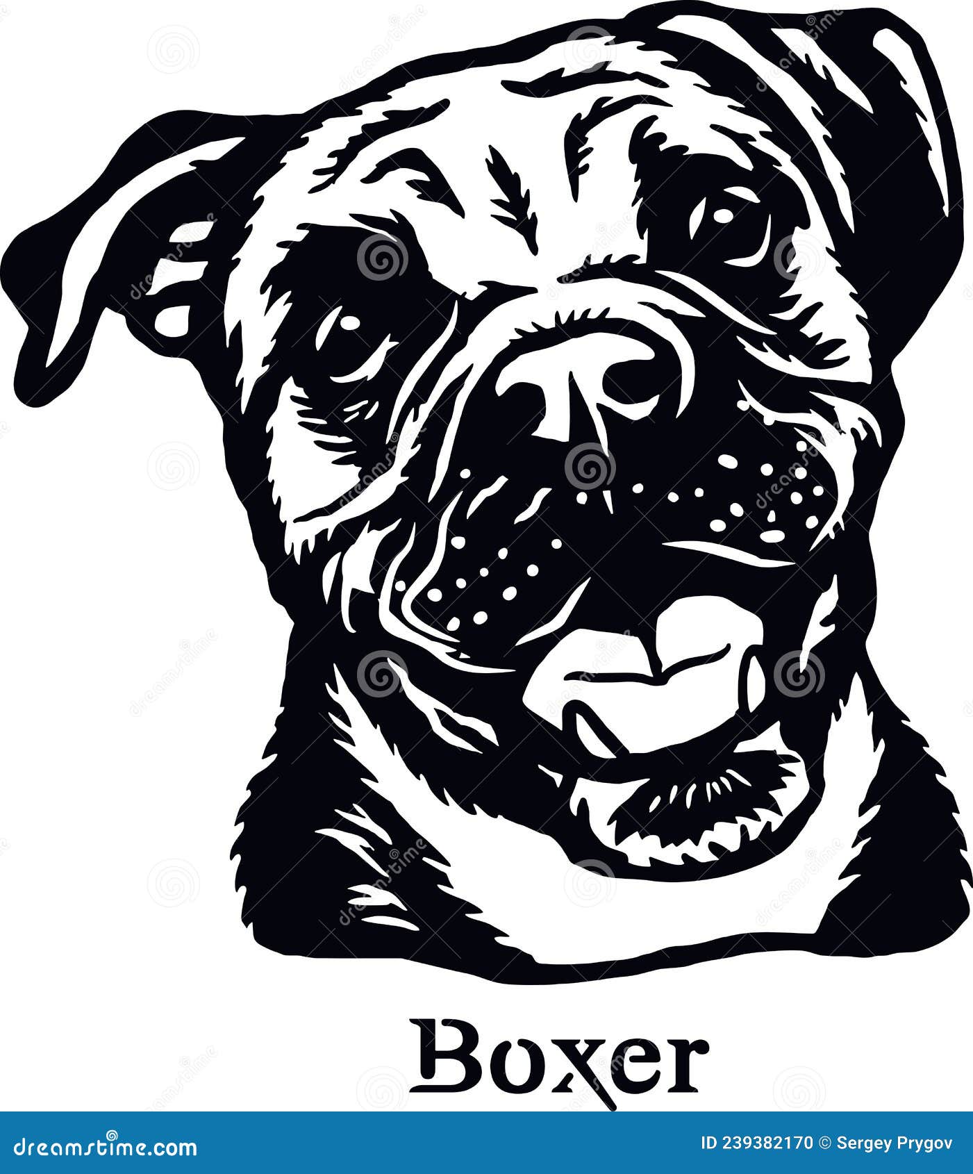 Boxer - Funny Dog, Vector File, Cut Stencil for Tshirt Stock Vector ...