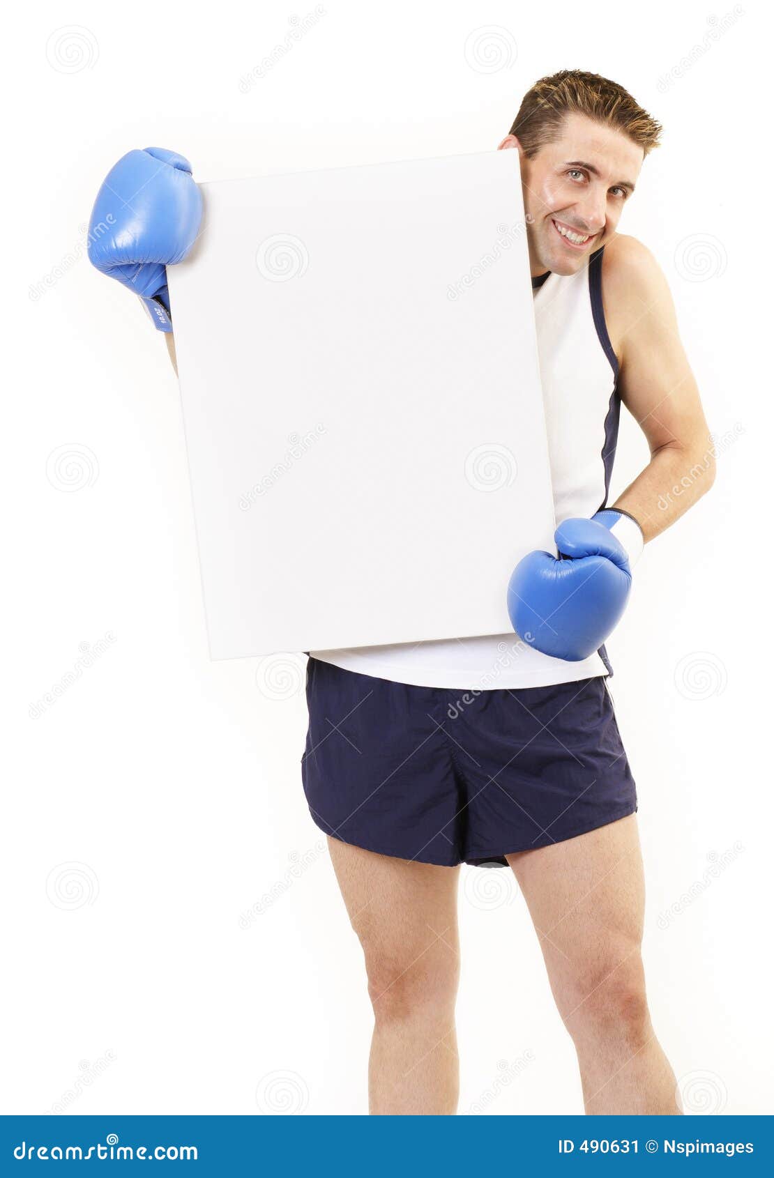 Boxer holding board 2 stock image. Image of guard, health 490631