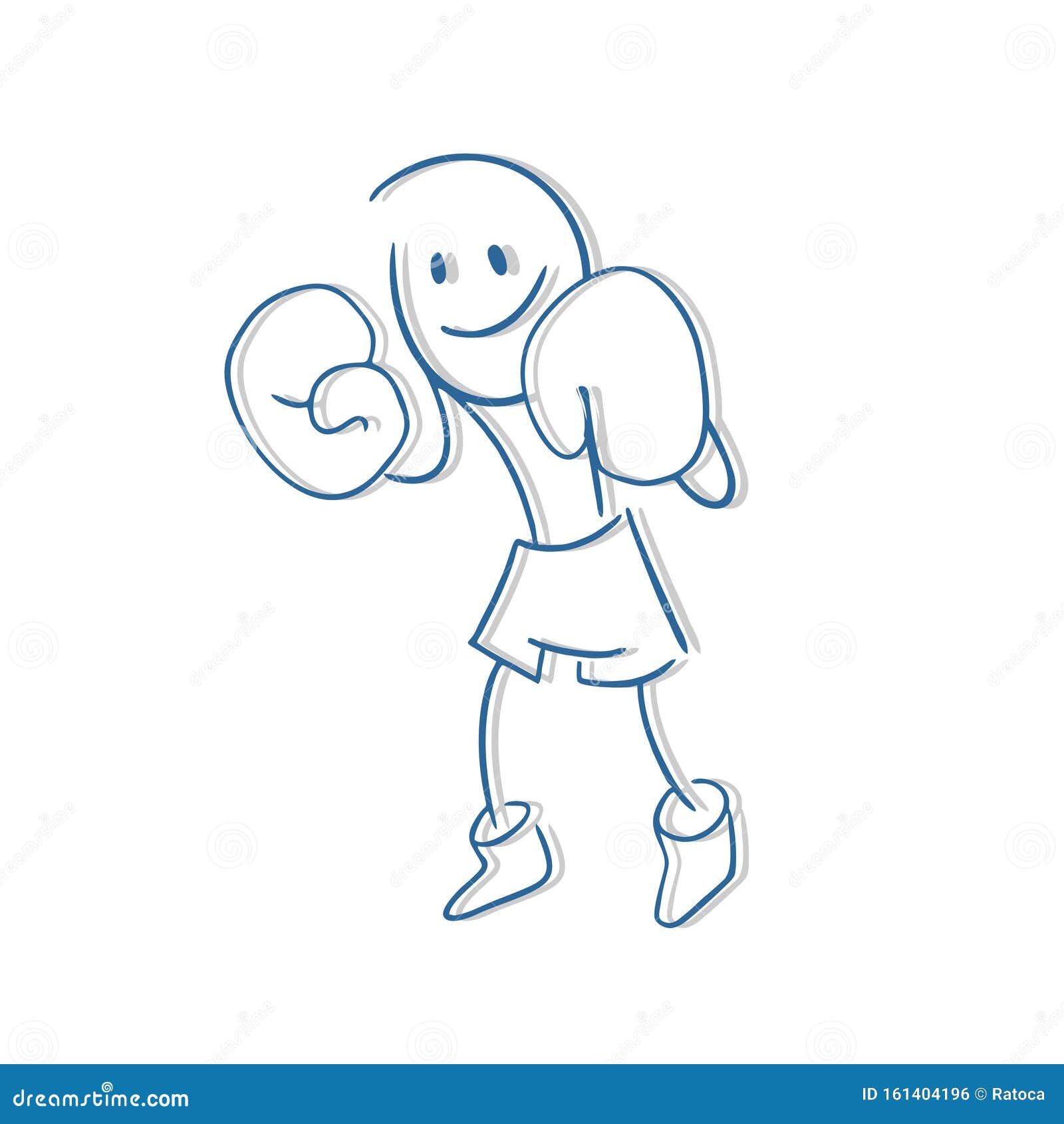 Boxer man draw stock vector. Illustration of draw, isolated 161404196