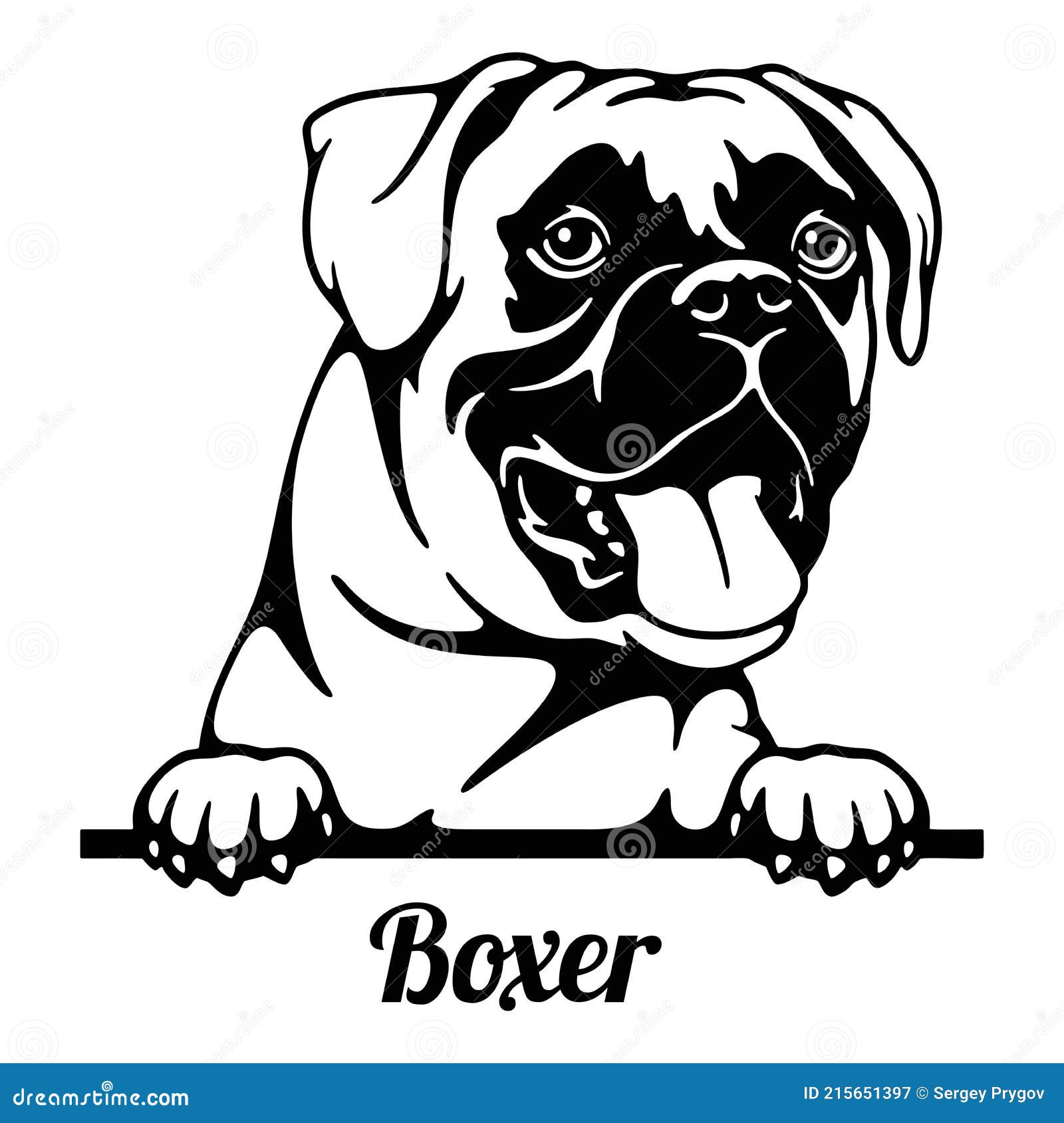 Boxer Dog Face Outline