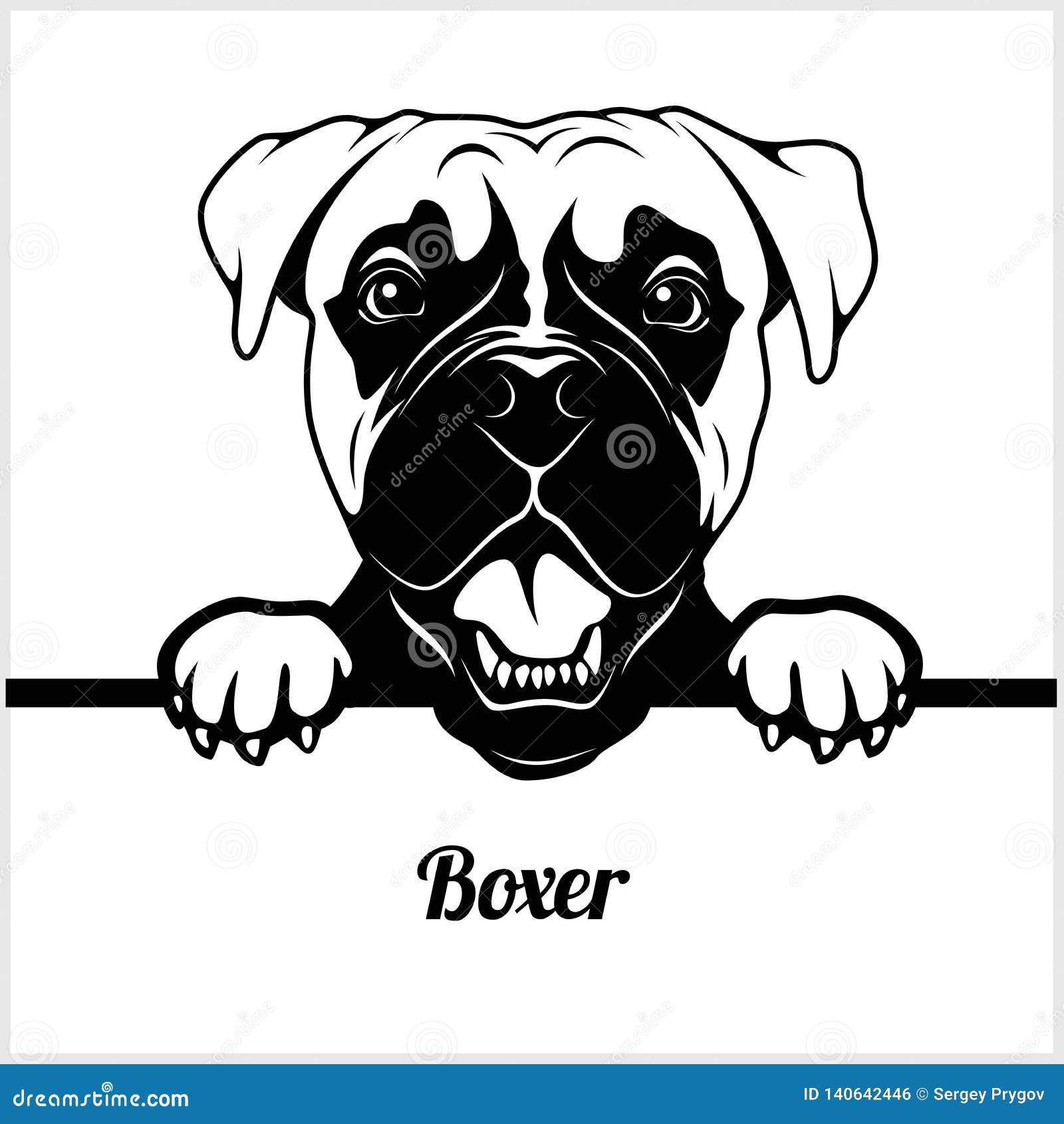 Boxer #4 Scarf Dog Breed Head Face Happy K9 Pedigree Smile Pup Puppy Design Element Art SVG EPS Logo PNG Vector Clipart Cutting Cut Cricut