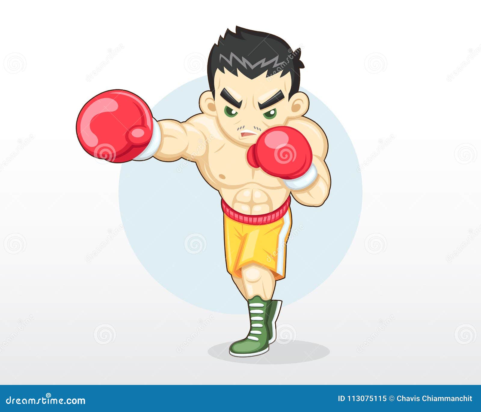 A Boxer Right Punching Illustration Stock Vector - Illustration of ...