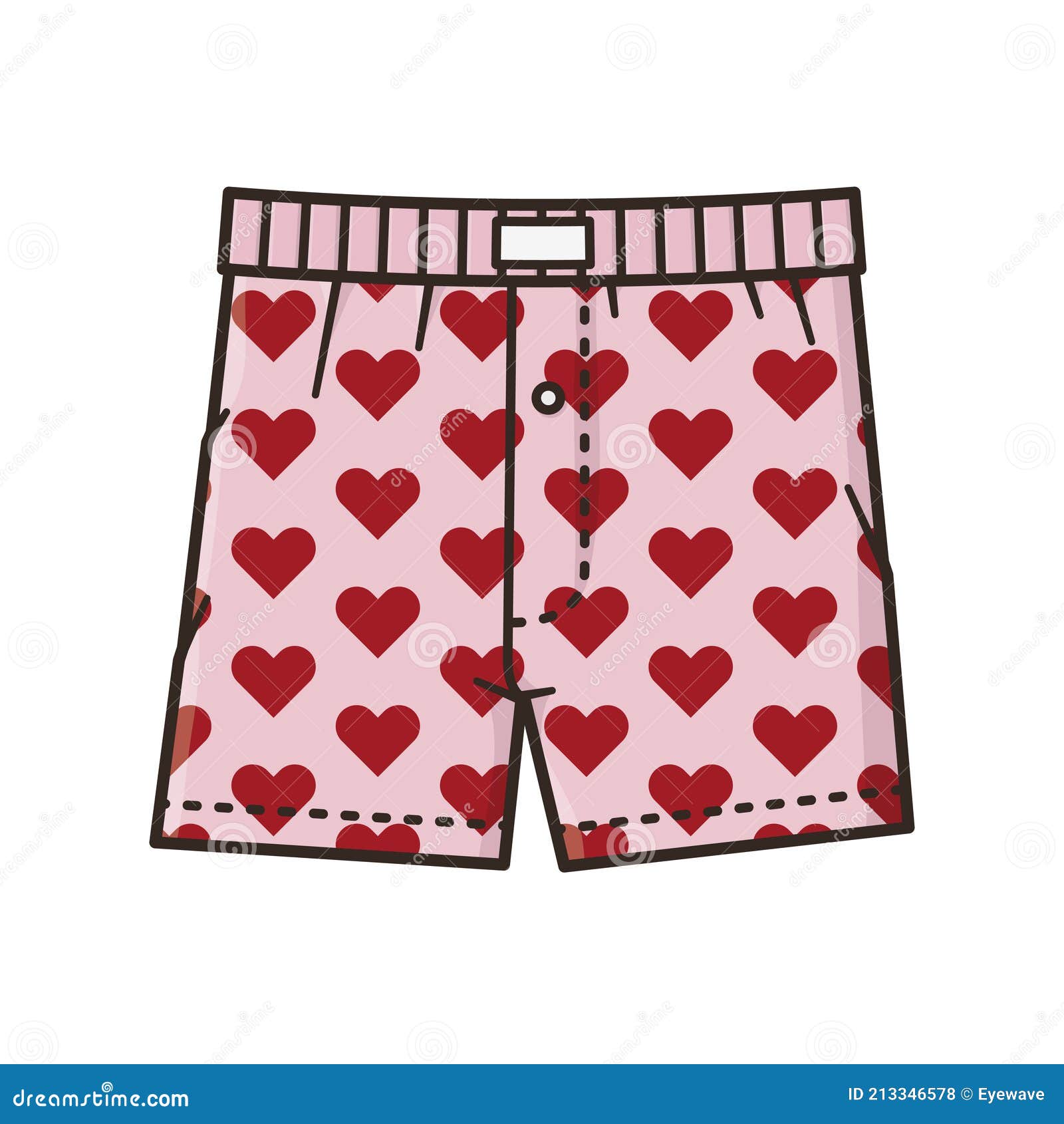 Boxer Shorts with Hearts Pattern Isolated Vector Illustration Stock ...