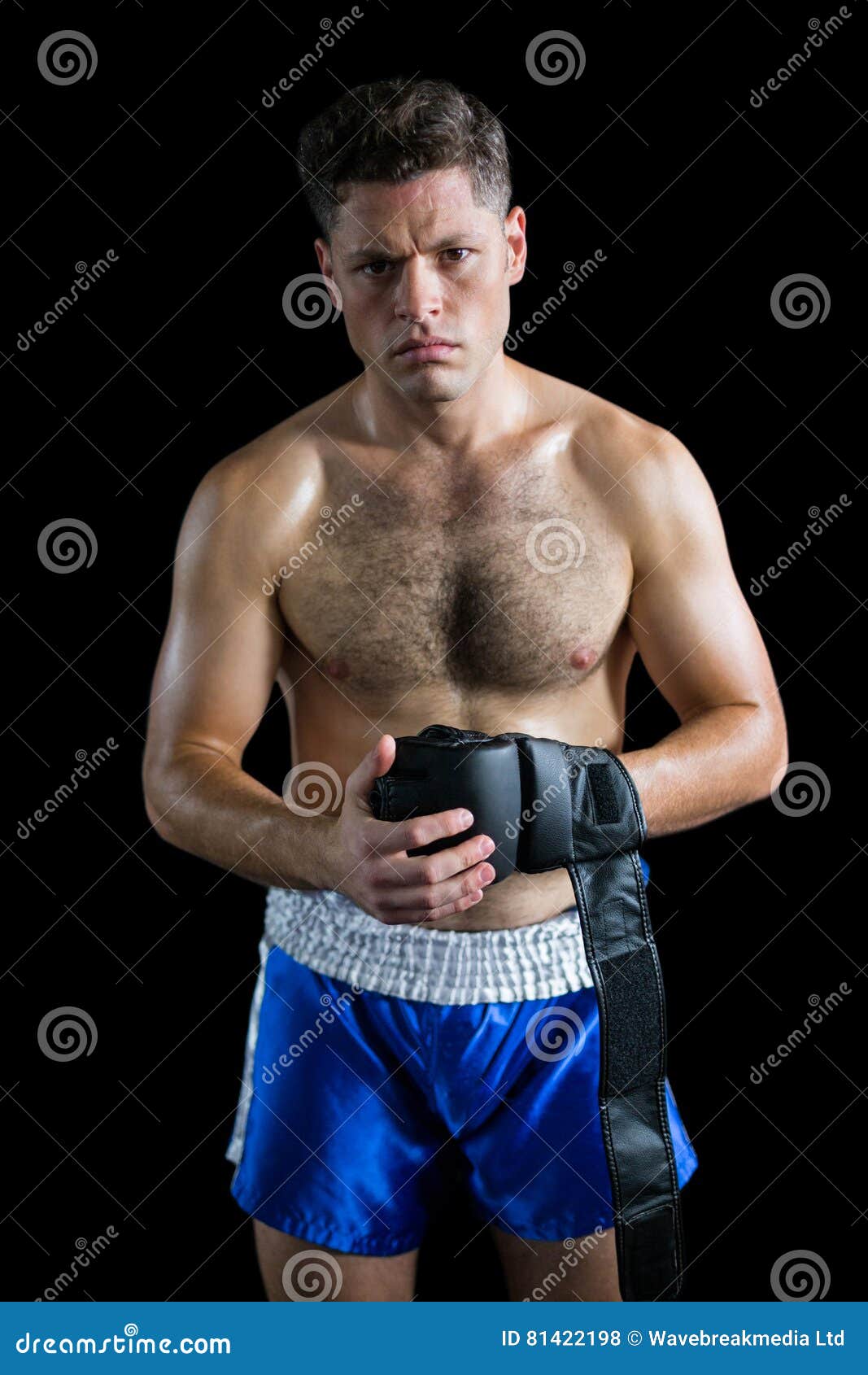 boxer wearing grappling gloves