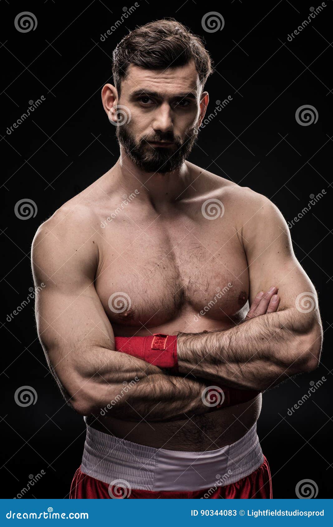 Boxer with wrapping hands stock image. Image of people 90344083