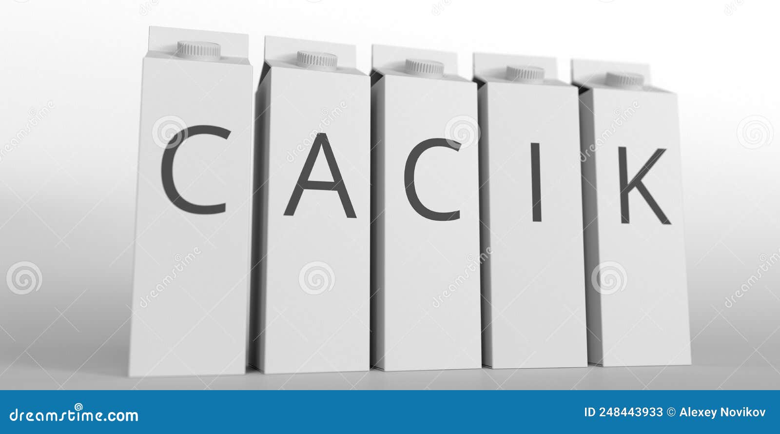 boxes with cacik text. 3d rendering