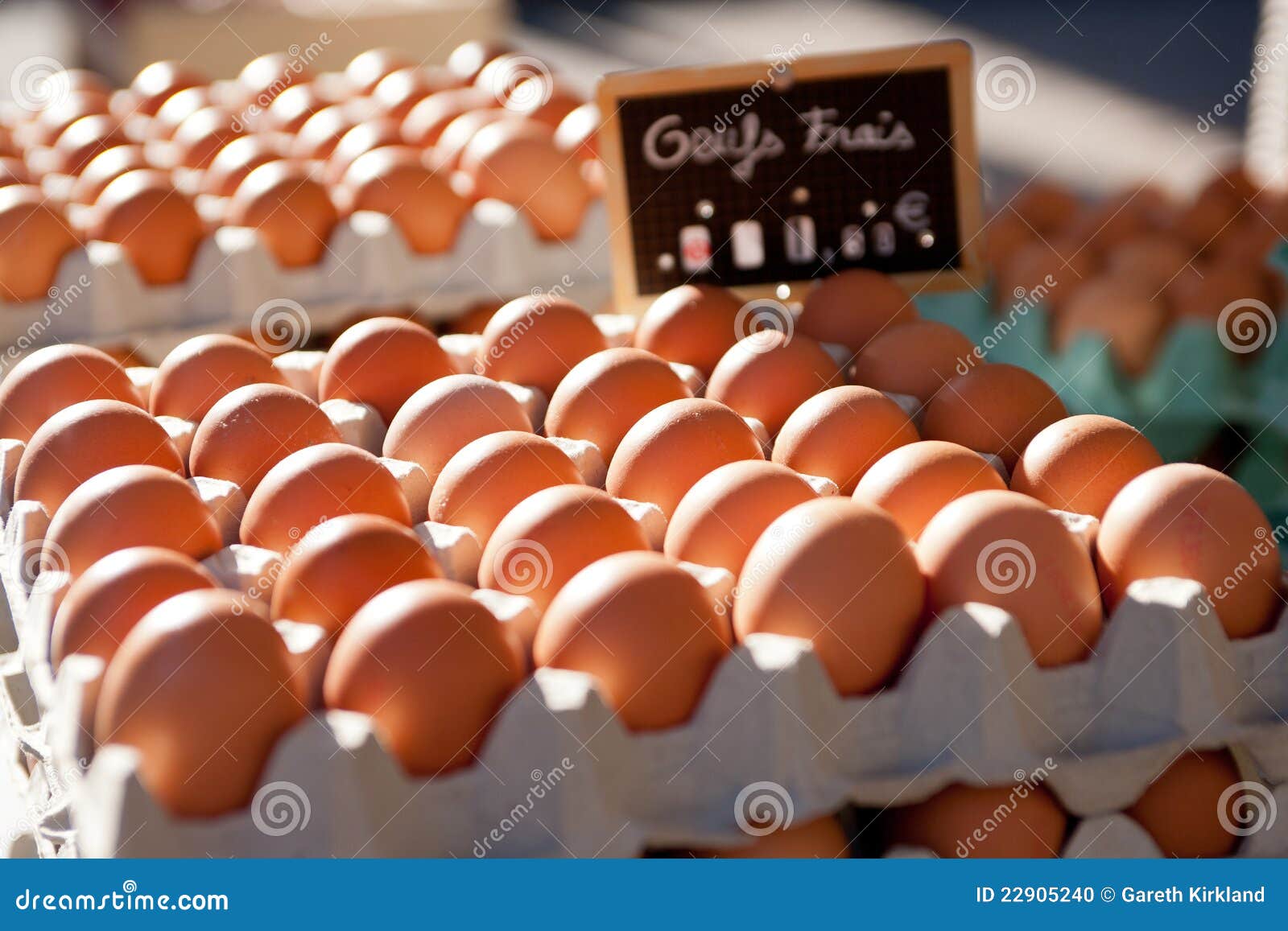 Boxes of Eggs at the Market Stock Photo Image of healthy, summer
