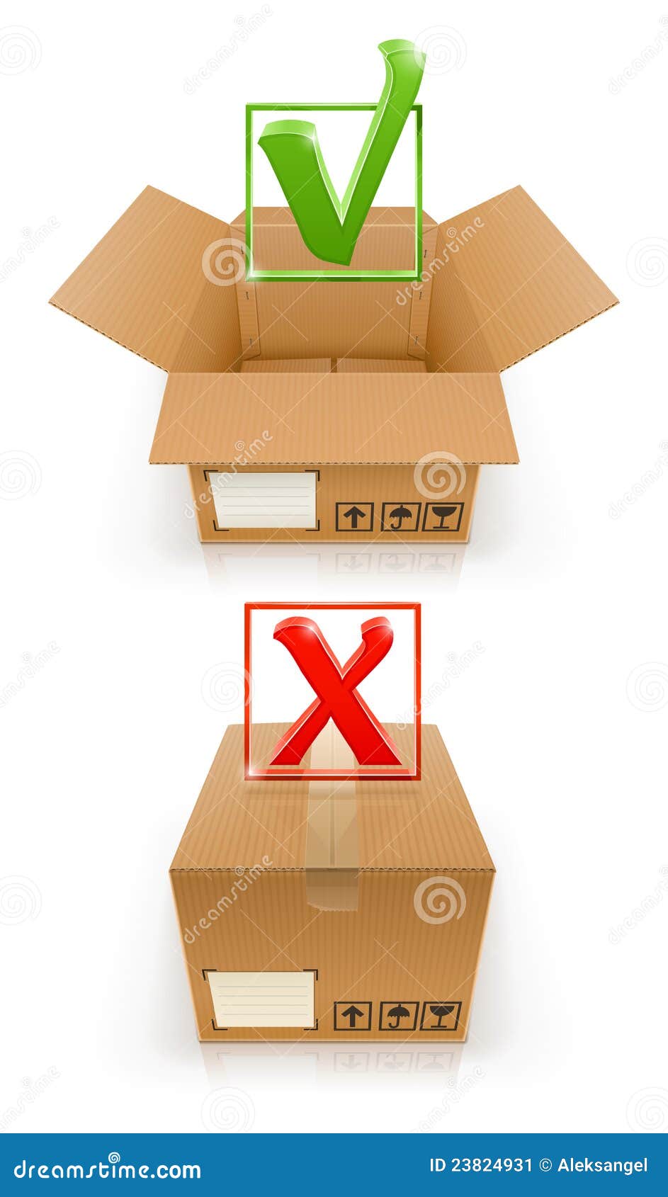 Boxes With OK And Cancel Mark Stock Vector - Illustration of