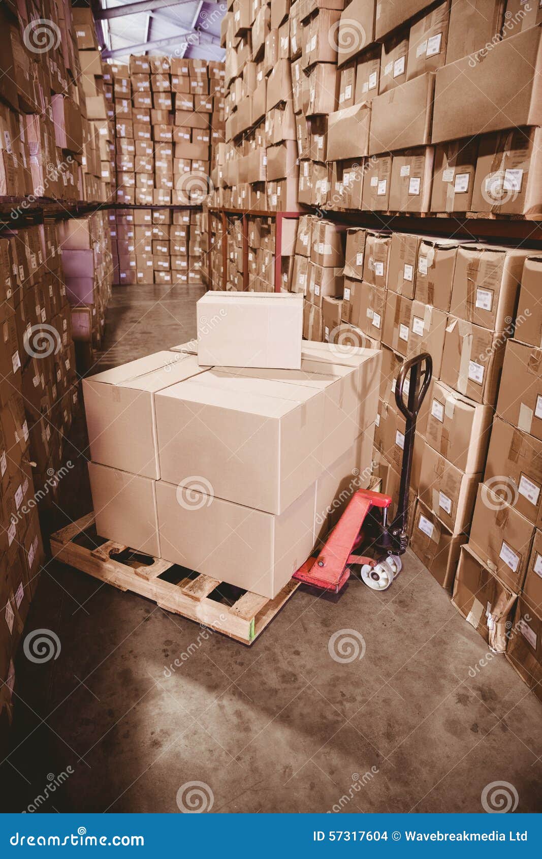 Boxes in warehouse stock photo. Image of crate, storehouse 57317604