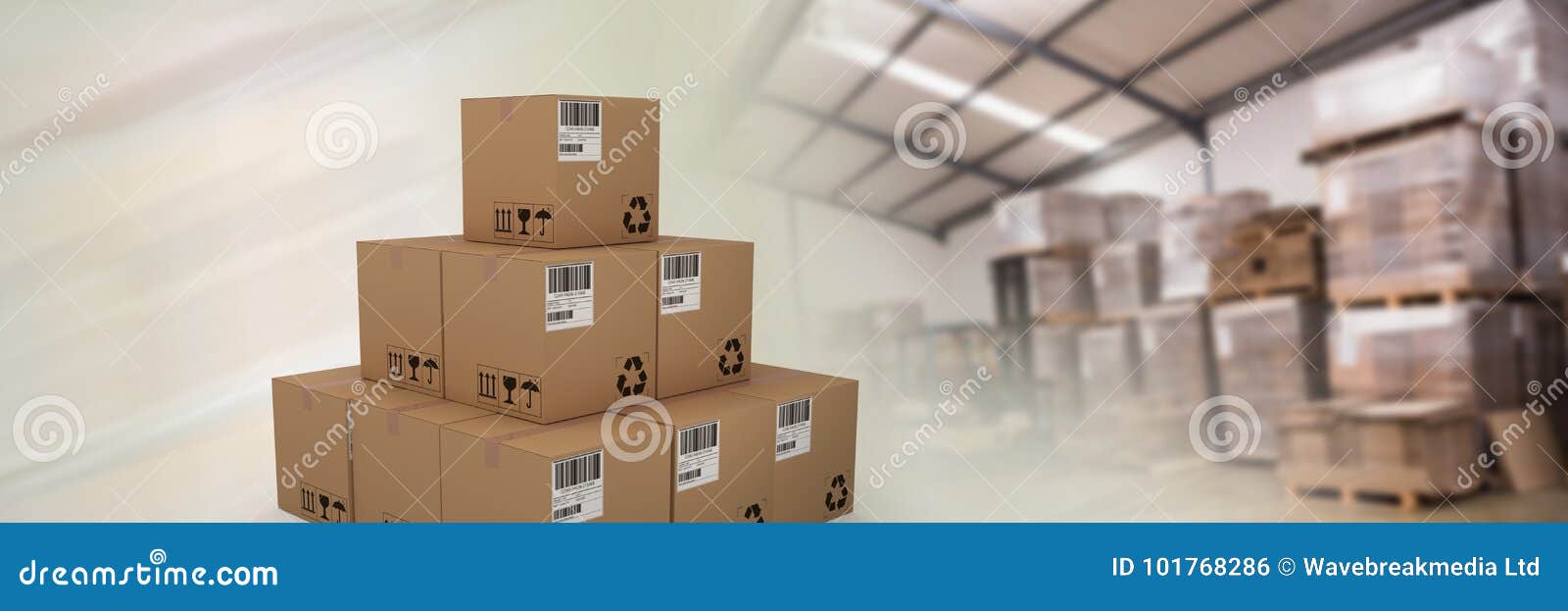 Boxes in Warehouse, Transition Stock Photo Image of compartment