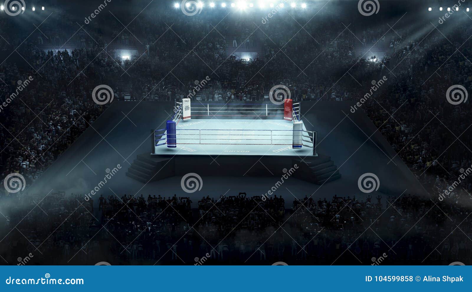 boxing arena with stadium light