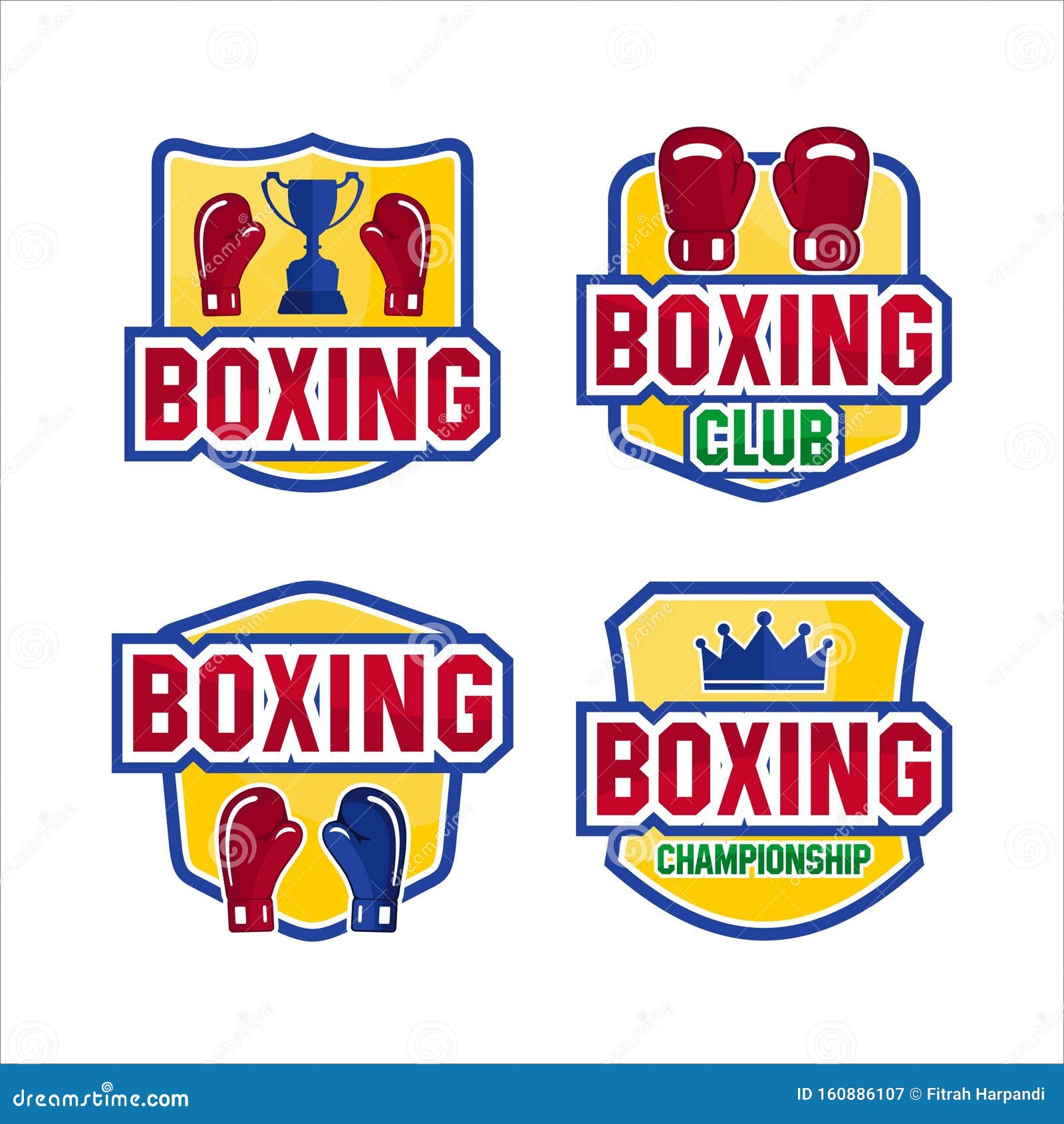 Boxing Club Championship Logos Collections Stock Vector - Illustration ...