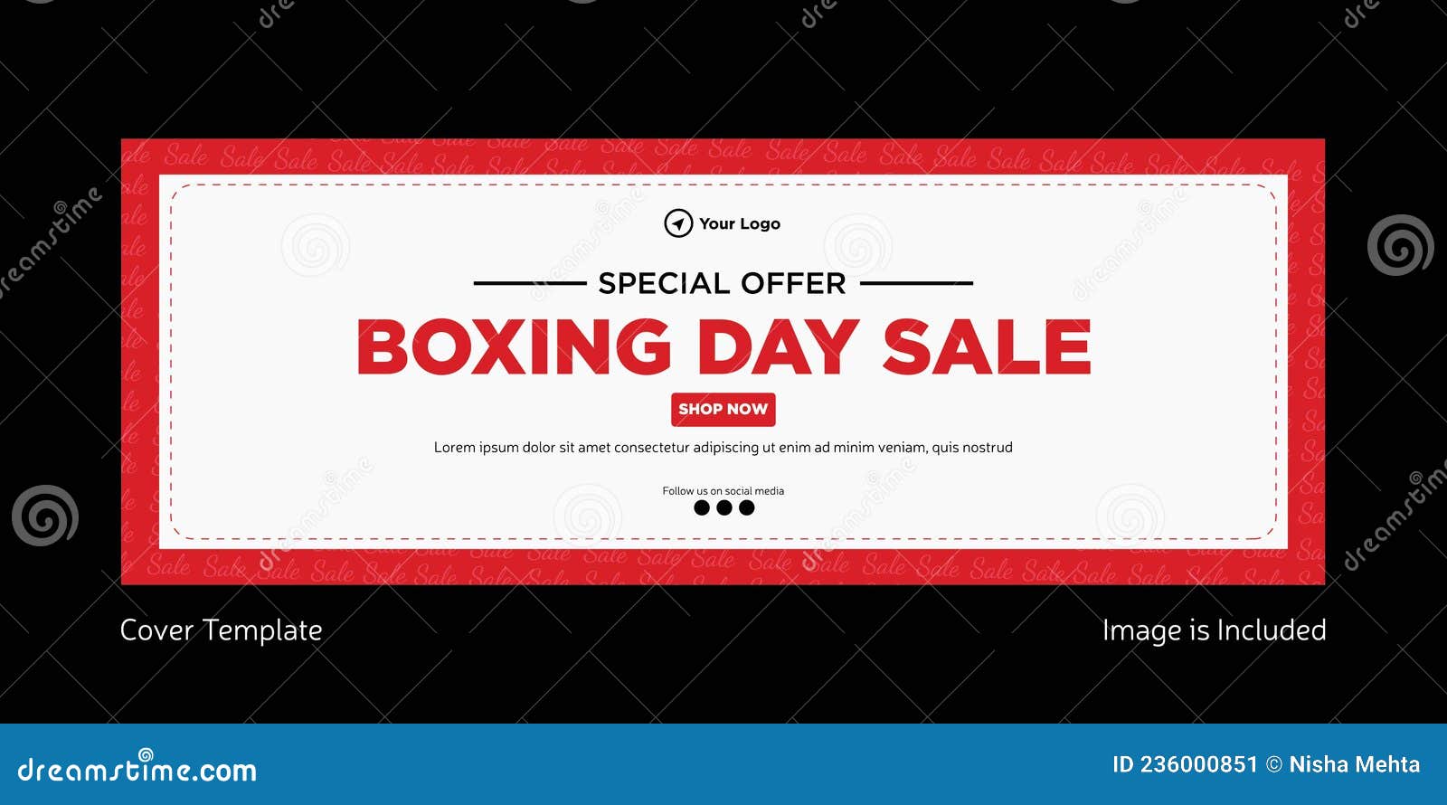 Cover Page Design of Special Offer on Boxing Day Sale Stock Vector
