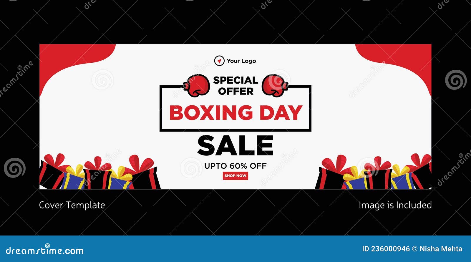 Cover Page Design of Boxing Day Sale Special Offer Stock Vector