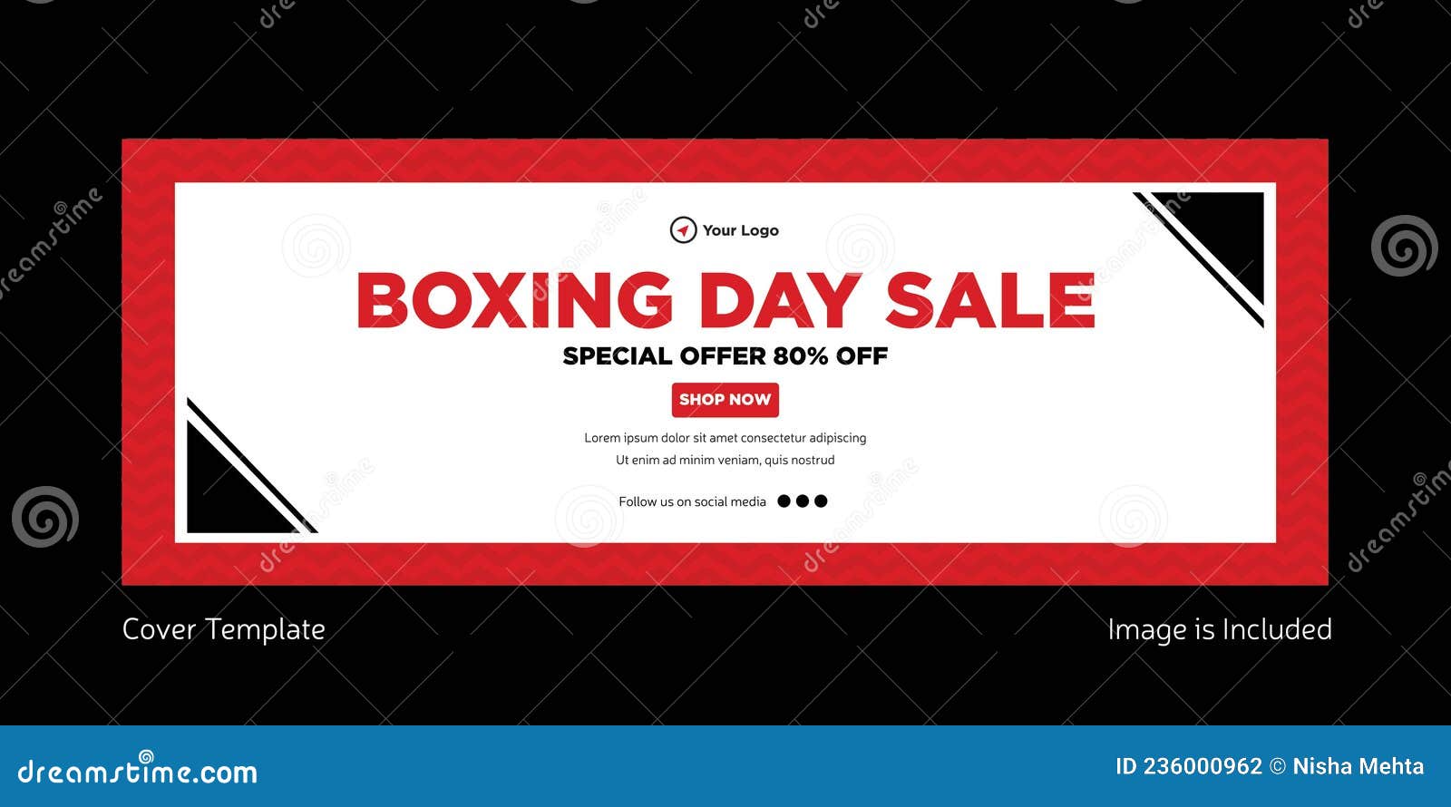 Cover Page Design of Boxing Day Special Offer Stock Vector