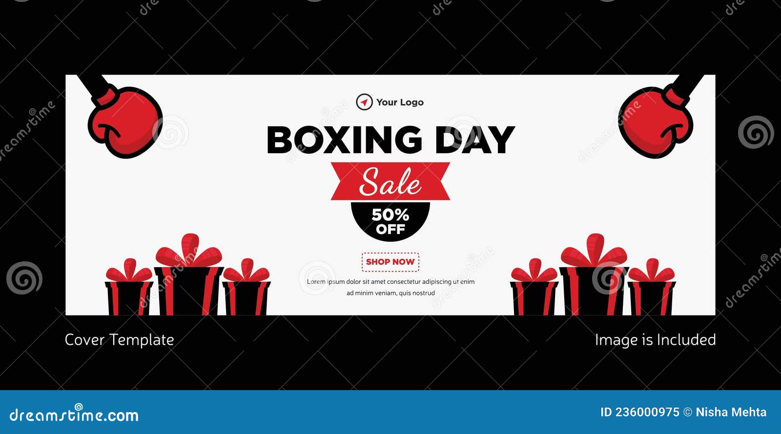 Cover Page Design of Boxing Day Sale Stock Vector Illustration of