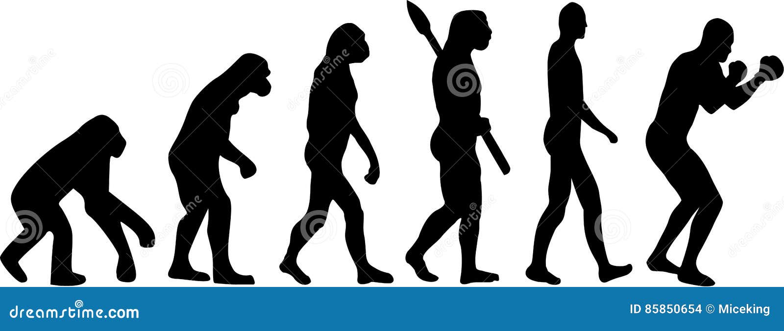 Boxing Evolution stock vector. Illustration of boxing 85850654