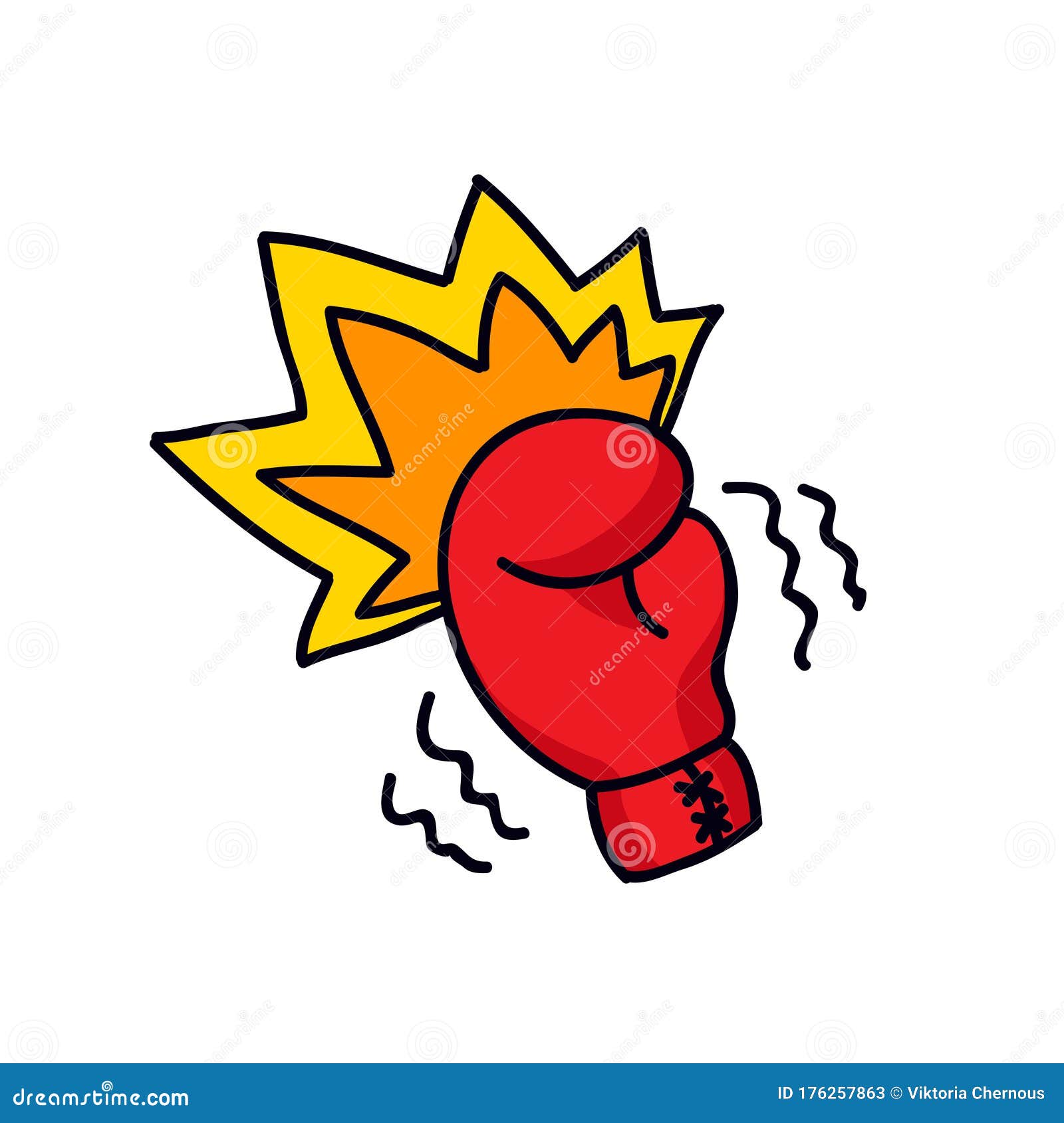 Boxing Glove Doodle Icon, Vector Illustration Stock Illustration