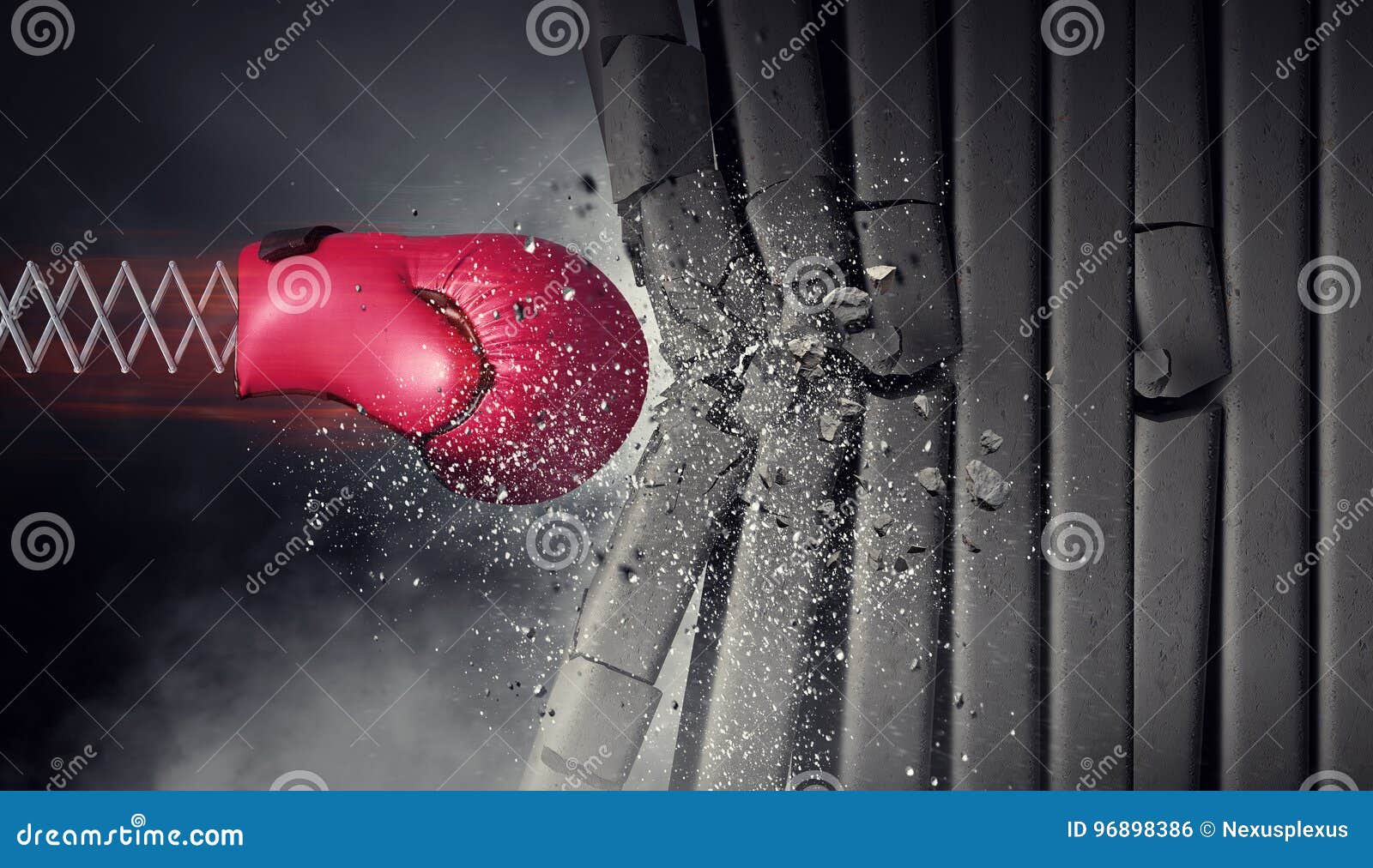 Boxing Glove Surprise . Mixed Media Stock Photo Image of concrete