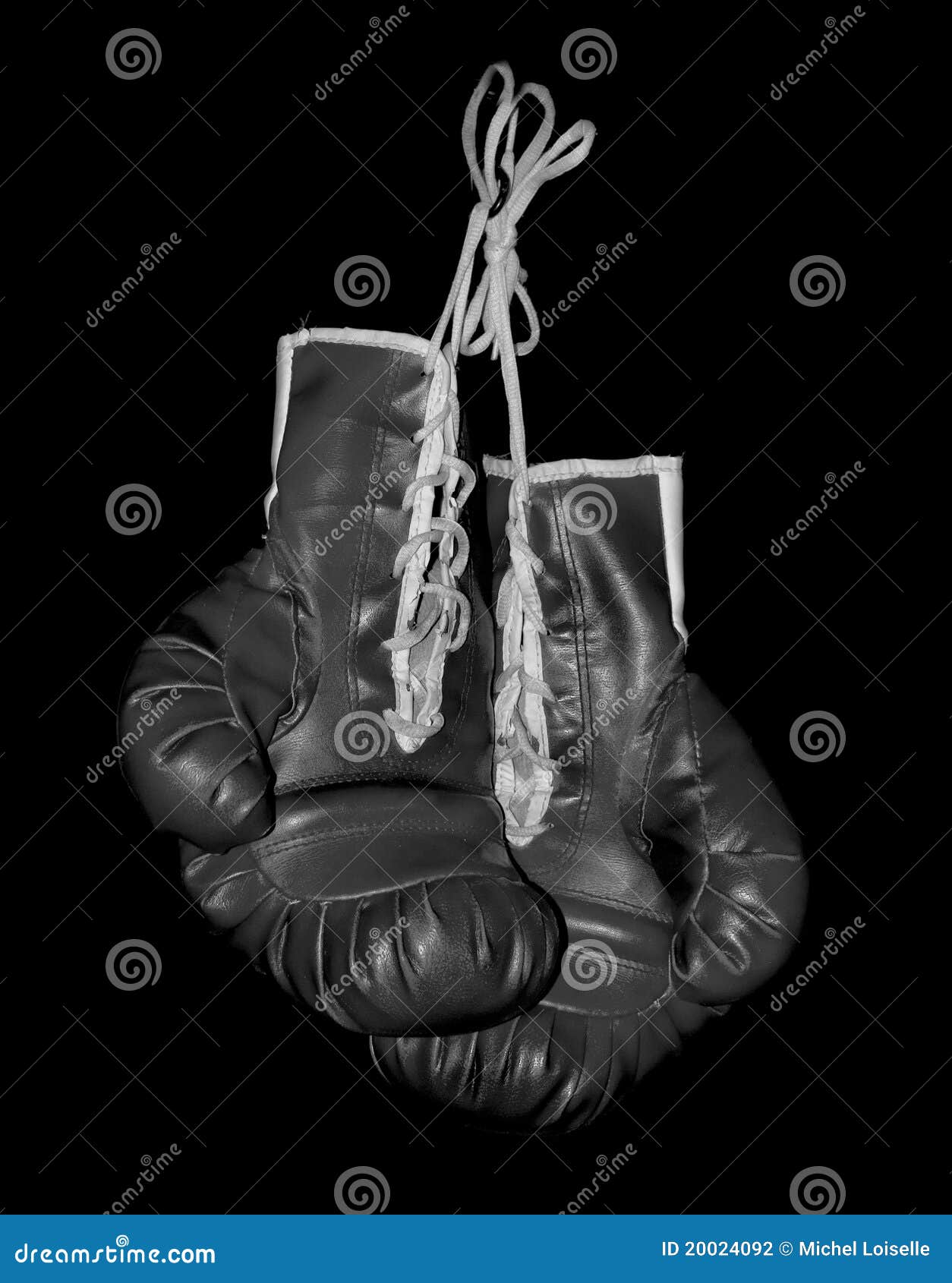 Hanging Boxing Gloves Black Background