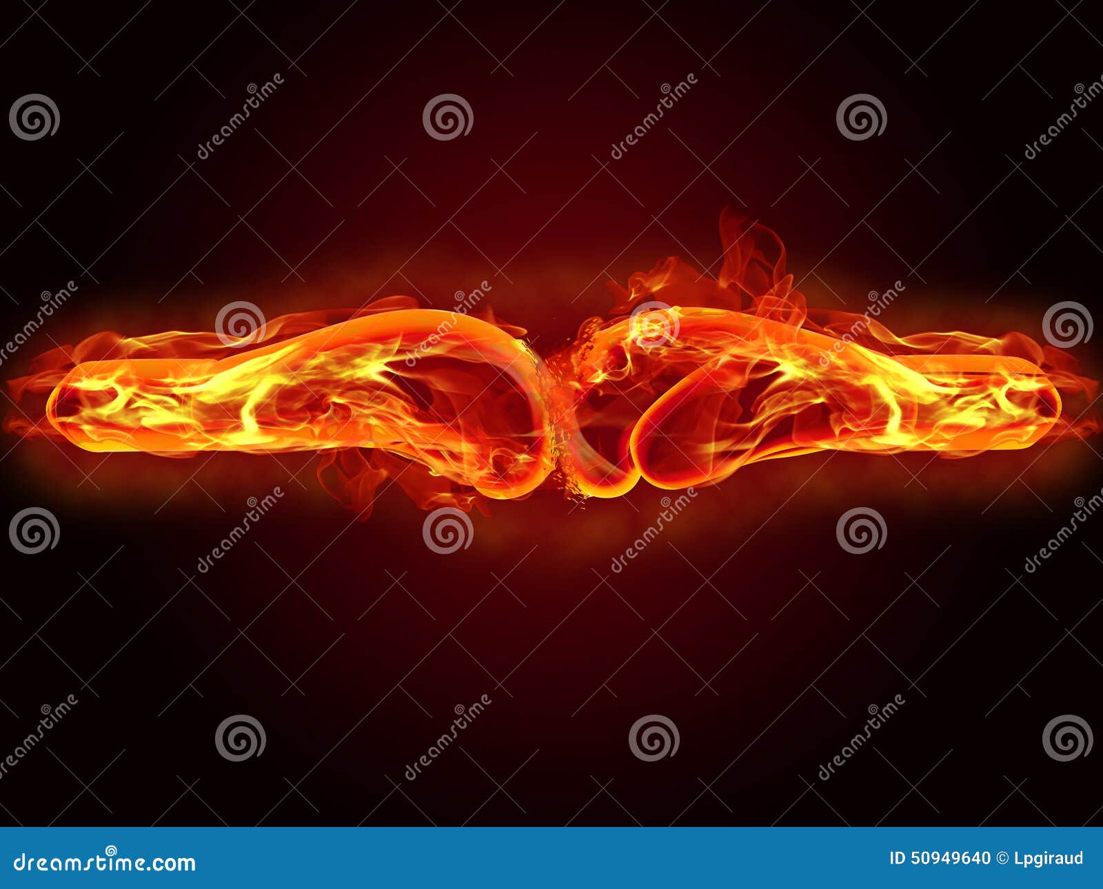 boxing gloves in fire