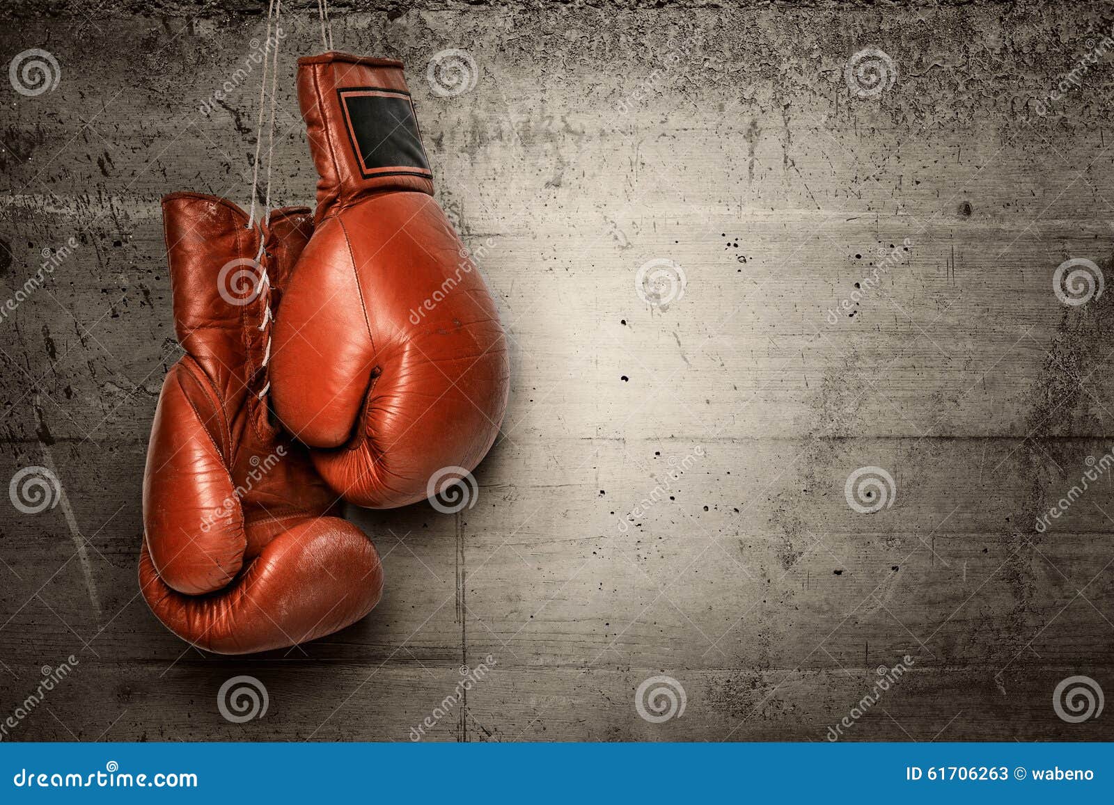 Boxing Gloves Hanging on Concrete Wall Stock Image Image of antique