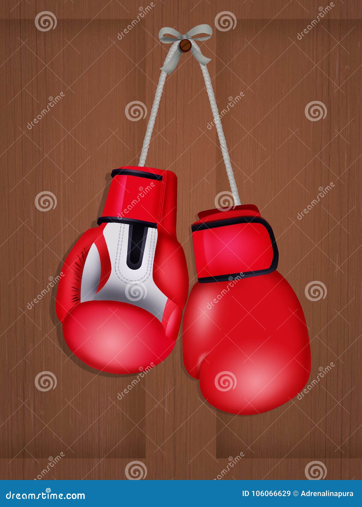 Boxing gloves hanging stock illustration. Illustration of fight 106066629