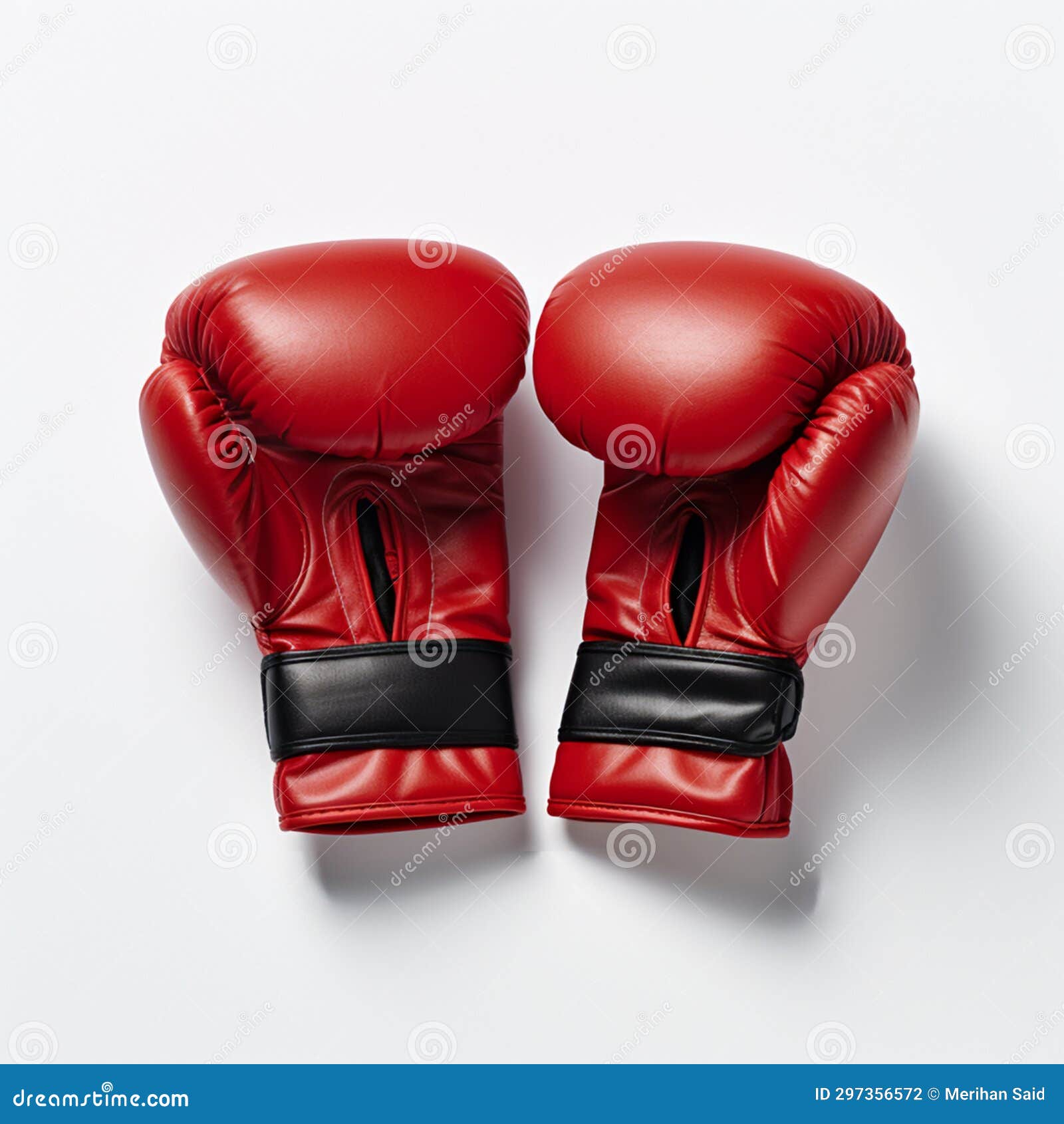 Boxing Gloves Isolated on White Background, AI Generative. Stock Photo