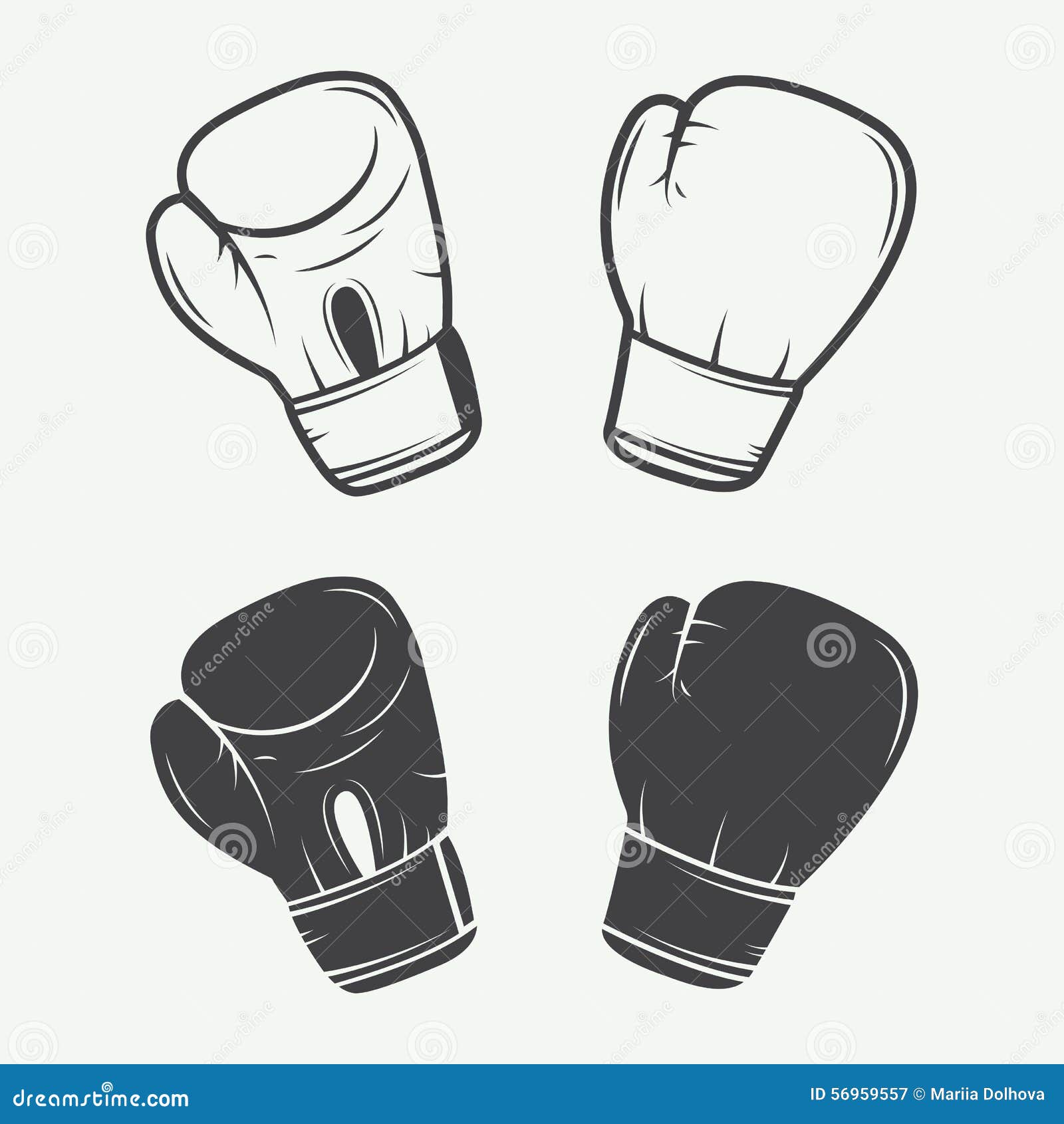 boxing gloves in vintage style.