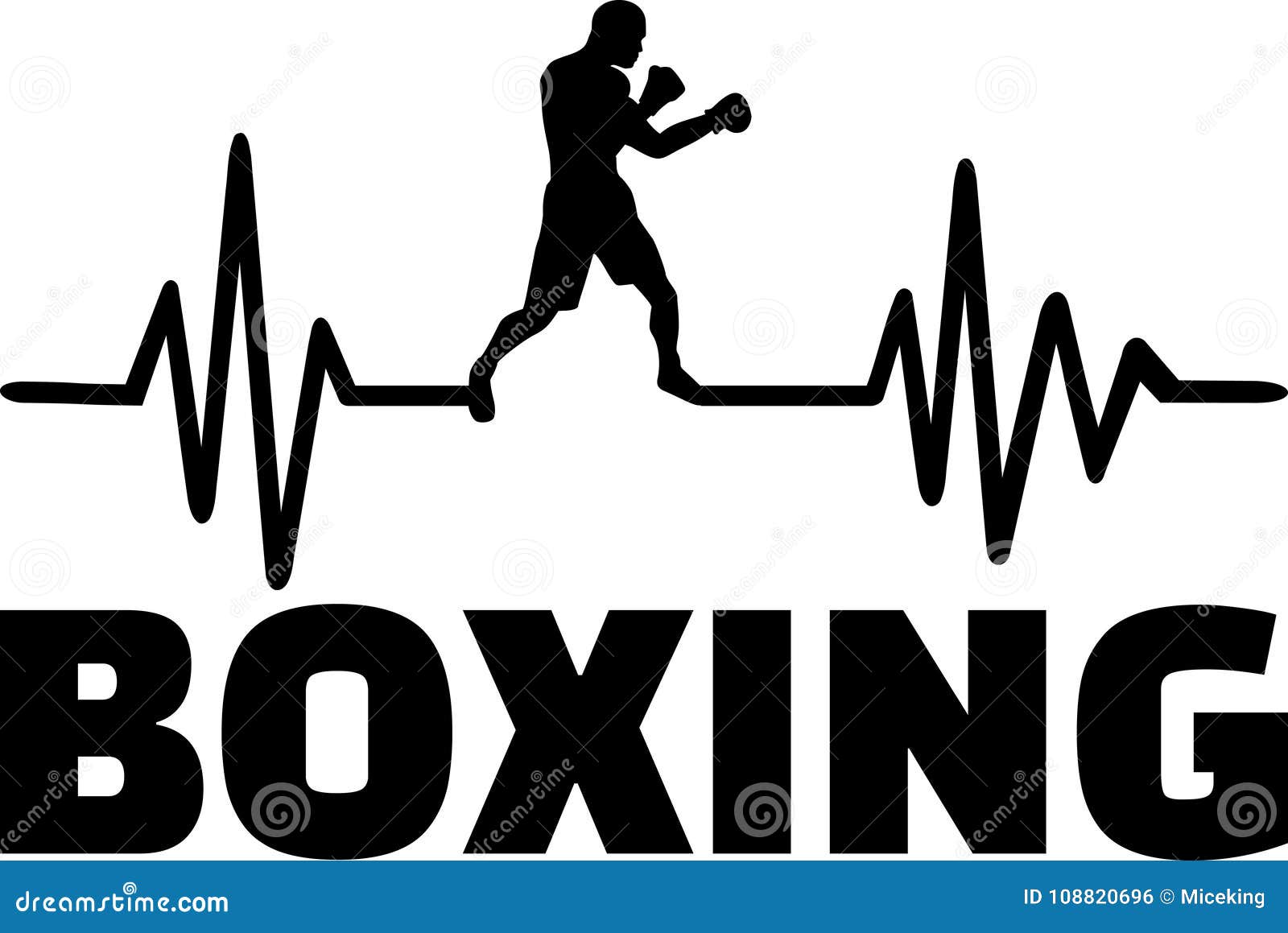 Boxing heartbeat line stock vector. Illustration of glove 108820696