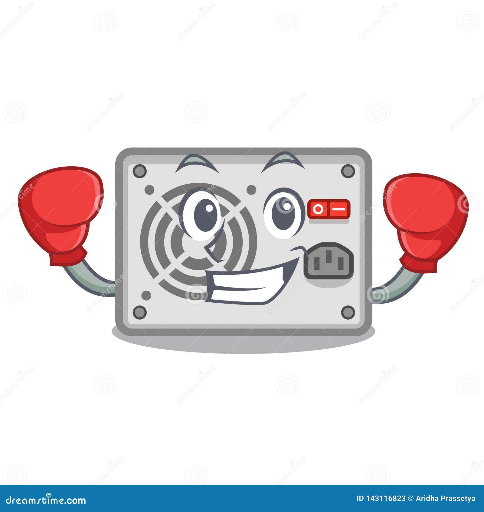 Boxing Power Supply Isolated in the Cartoon Stock Vector Illustration